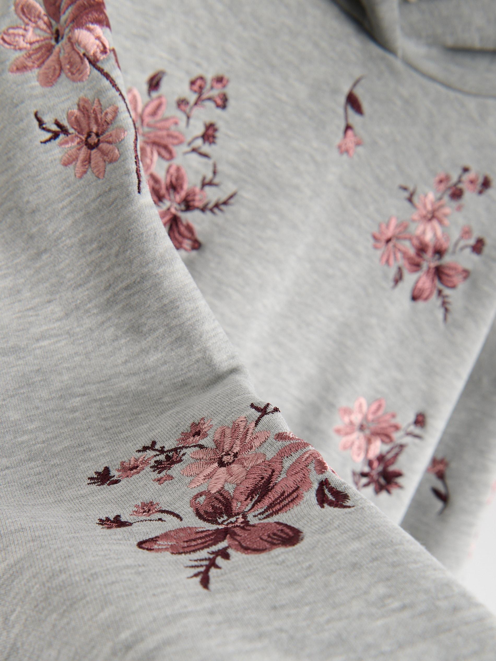 Grey Embroidered Sleeve Sweatshirt, Light grey, large image number 4