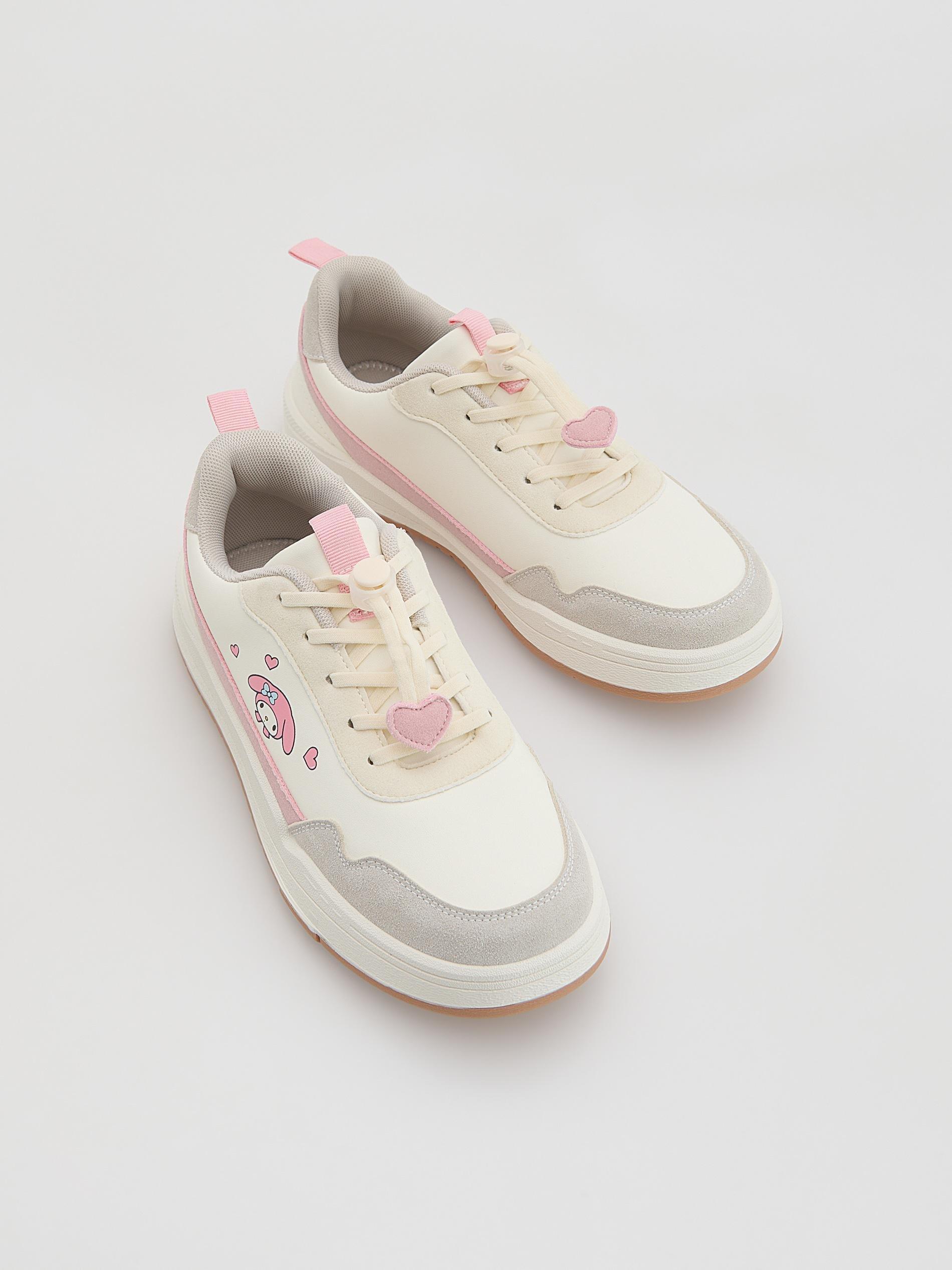 White My Melody Sneakers, White, large image number 1