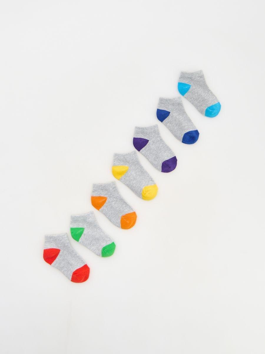 Grey Set Of 7 Pairs Of Socks With High Cotton Content, , large image number 0