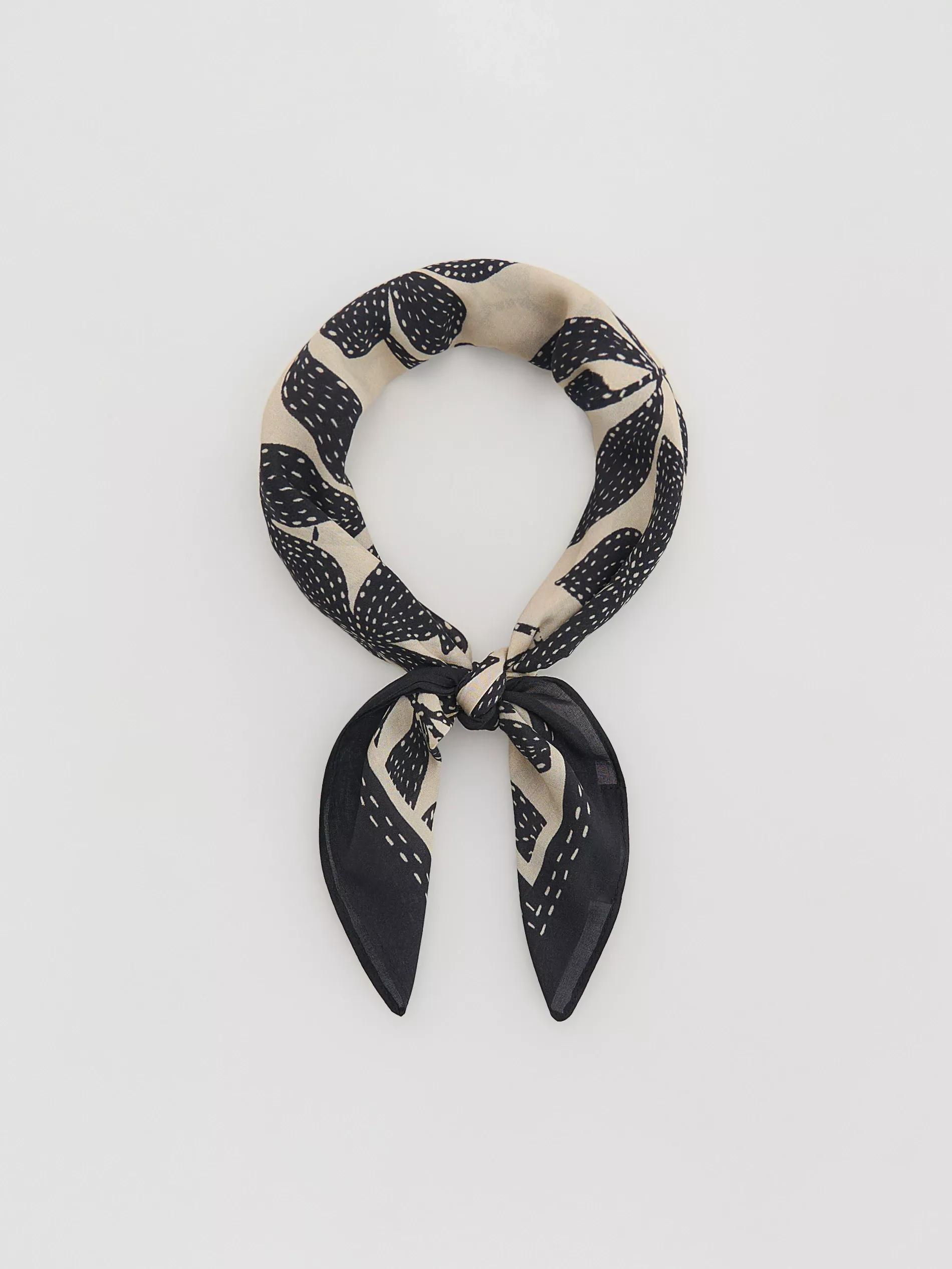 Black Patterned Neckerchief, , medium