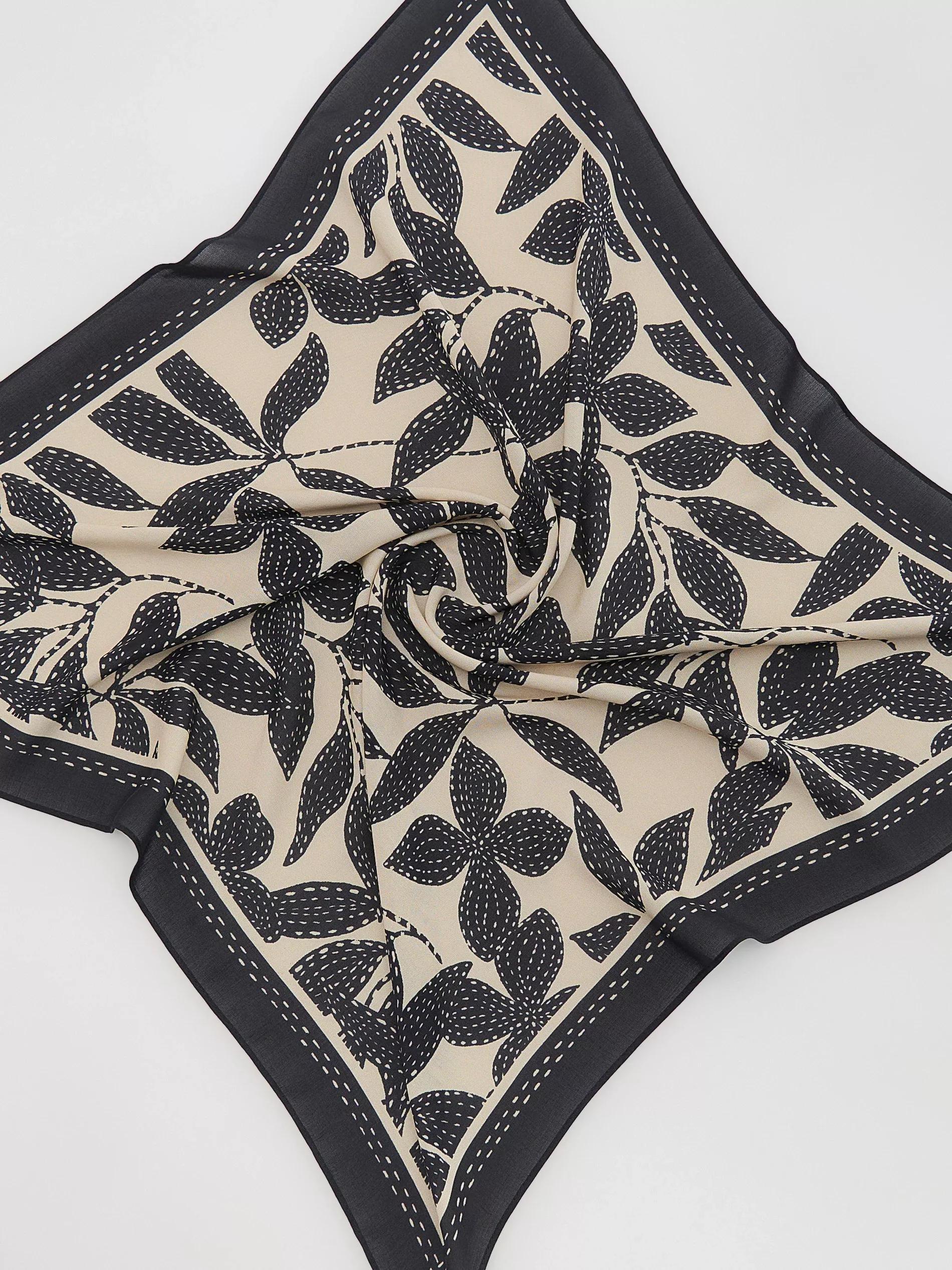 Black Patterned Neckerchief, Black, large image number 1