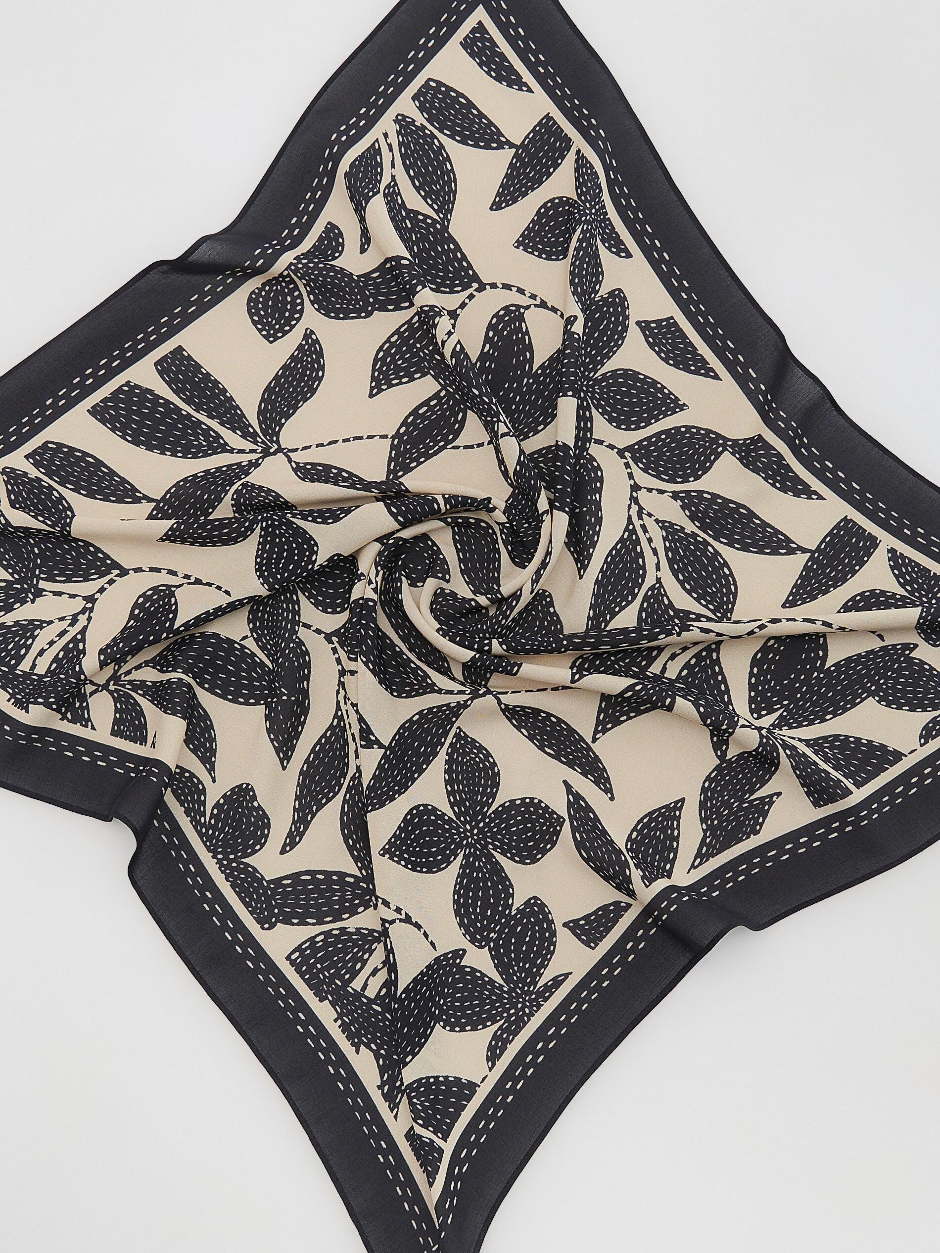 BLACK Patterned neckerchief, Black, large image number 1