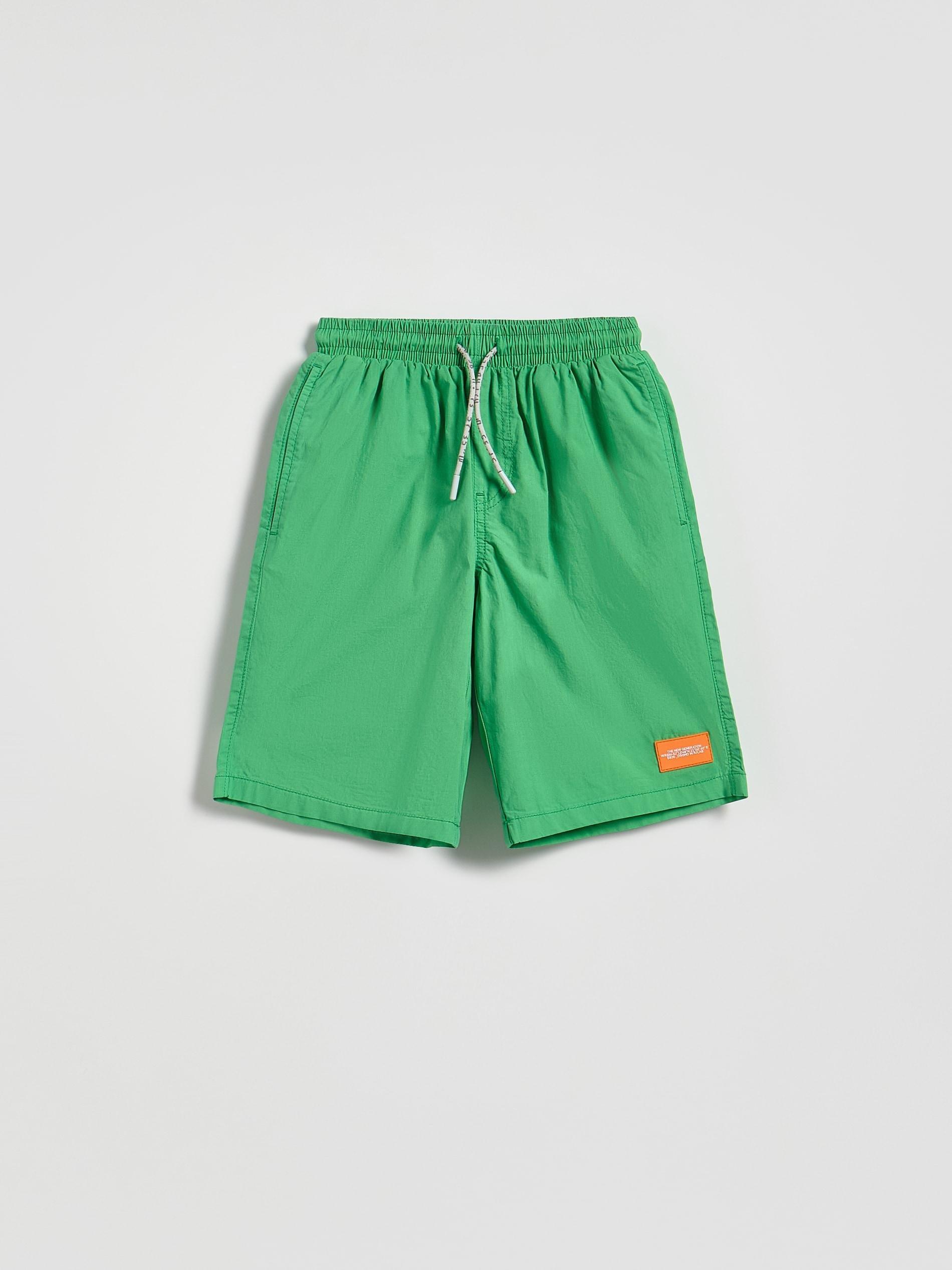 Green Cotton Shorts, Green, large image number 1