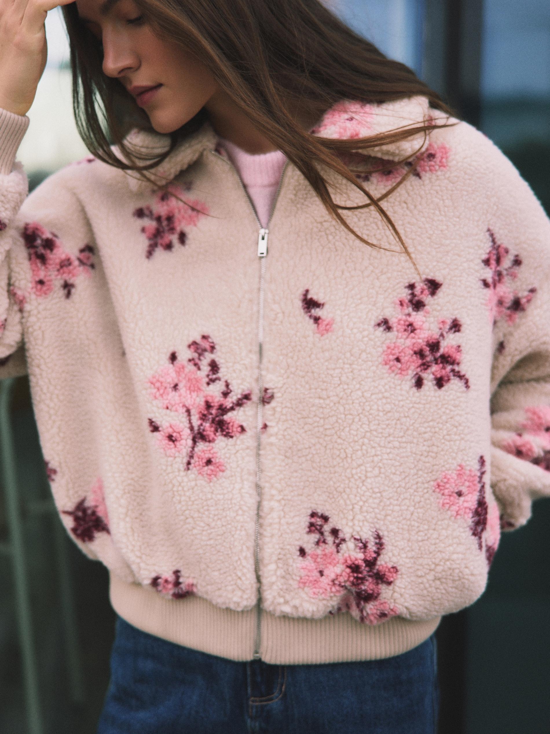 Beige Soft Sweatshirt With Collar, Ivory, large image number 7