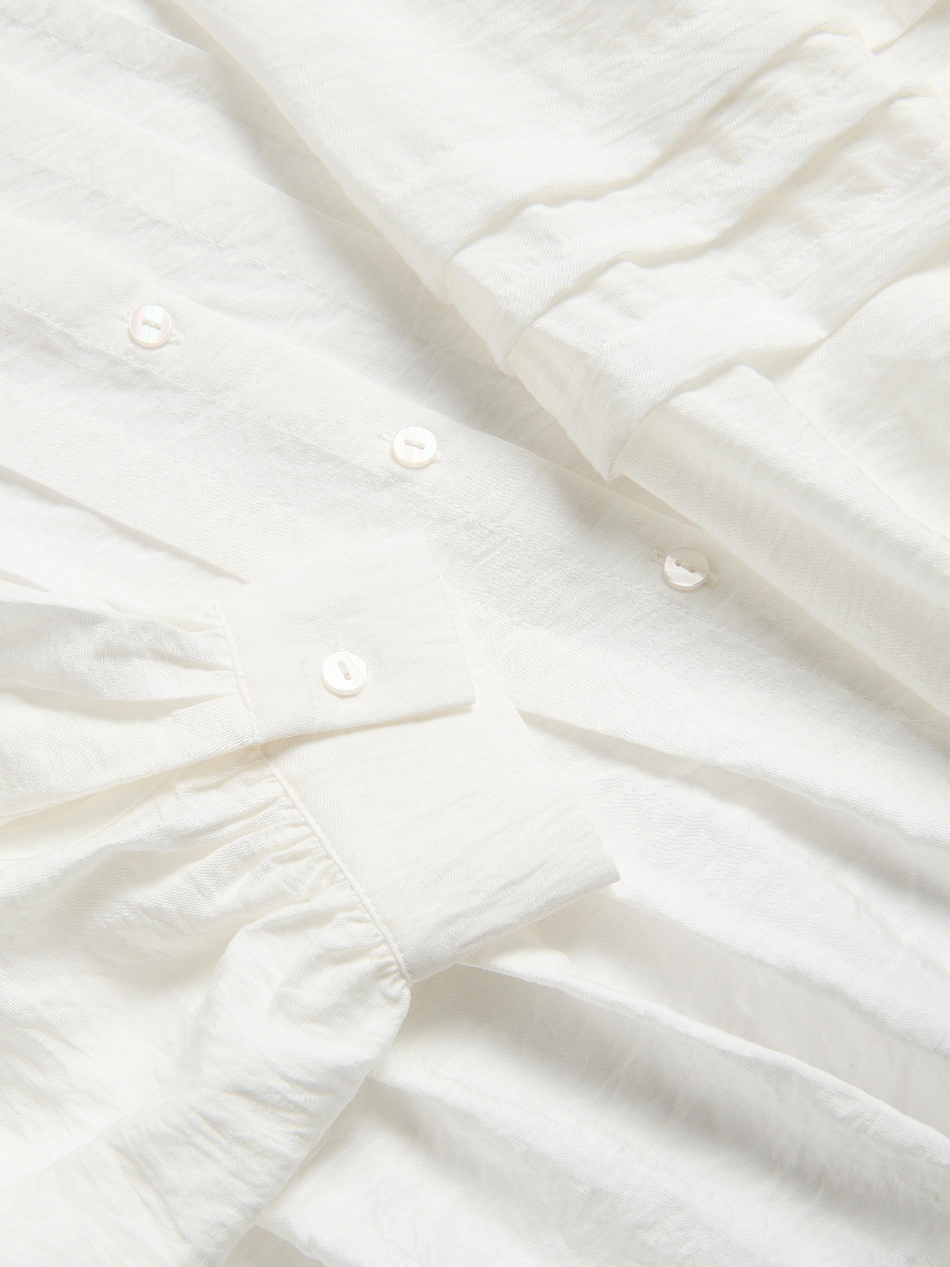 Cream Basic Round Neck Shirt, Ivory, large image number 5