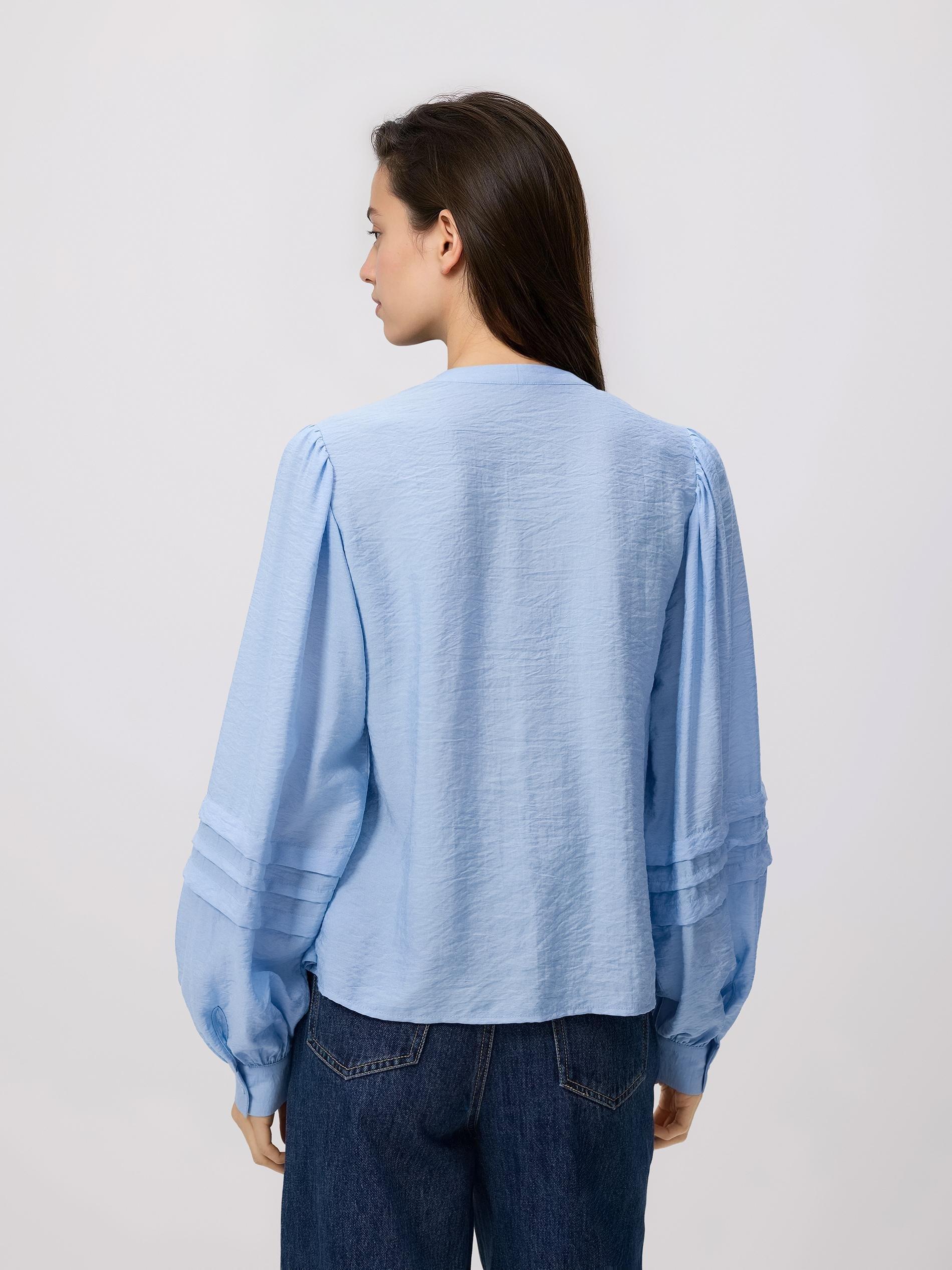 Blue Basic Round Neck Shirt, Blue, large image number 3