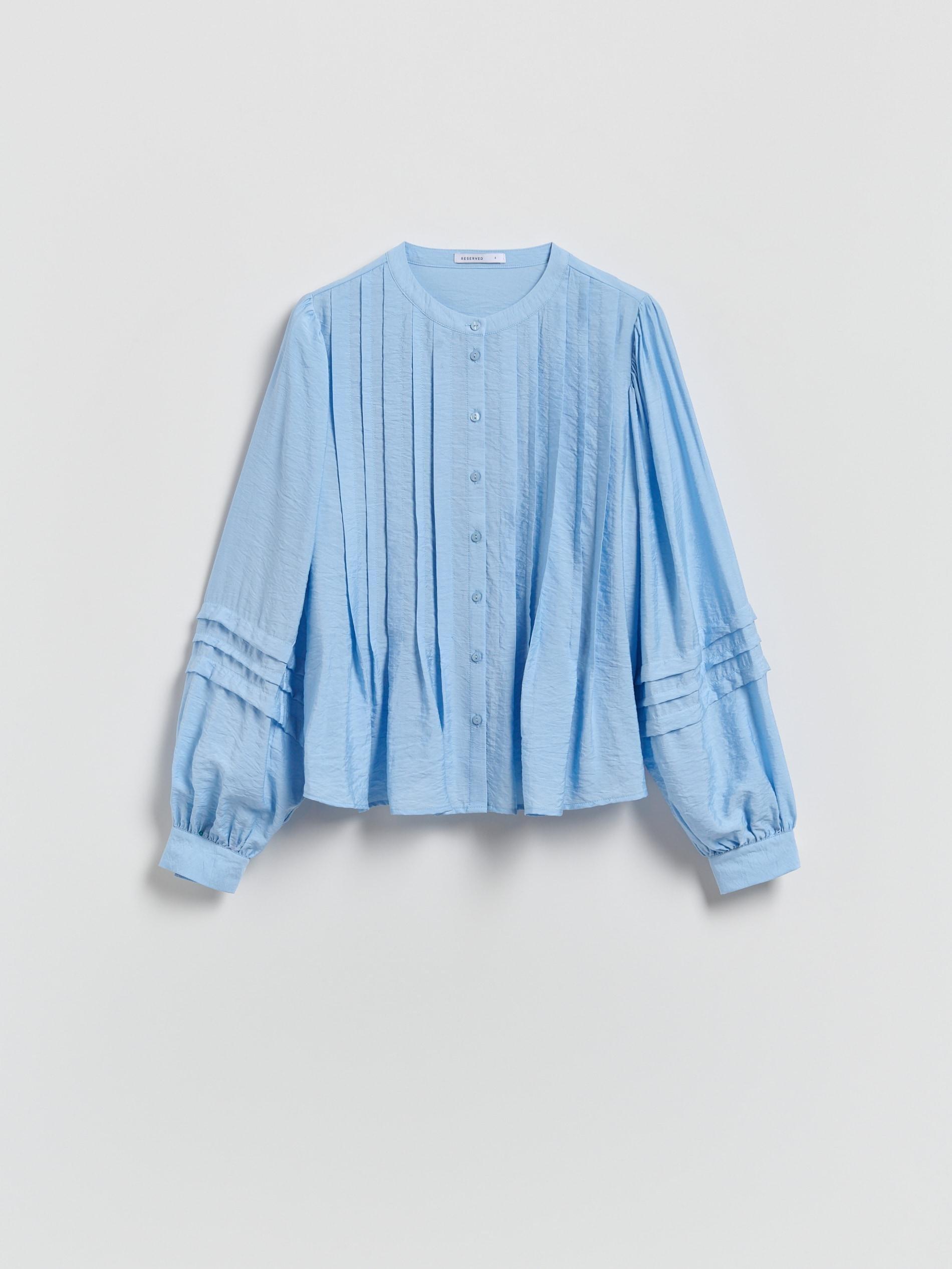 Blue Basic Round Neck Shirt, Blue, large image number 4