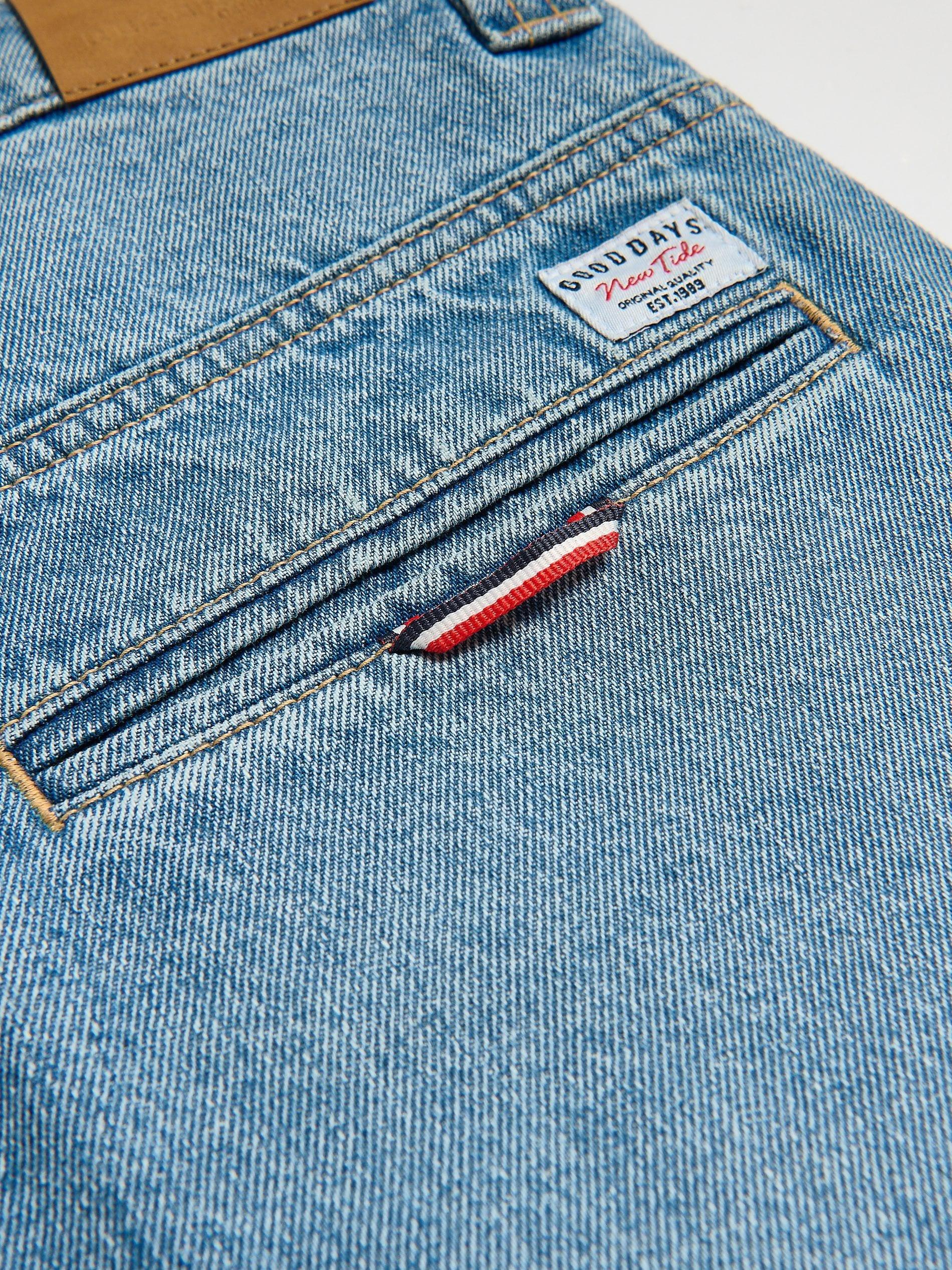Blue Denim Shorts, Blue, medium