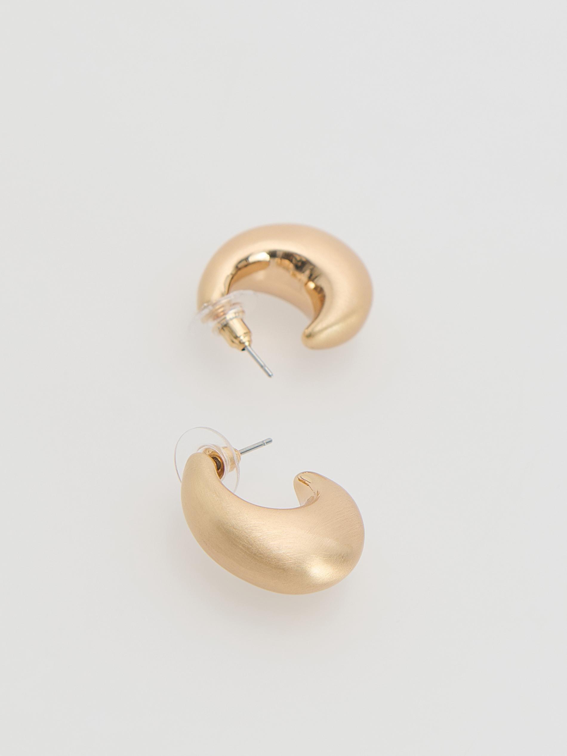Golden Teardrop Earrings, Golden, large image number 1