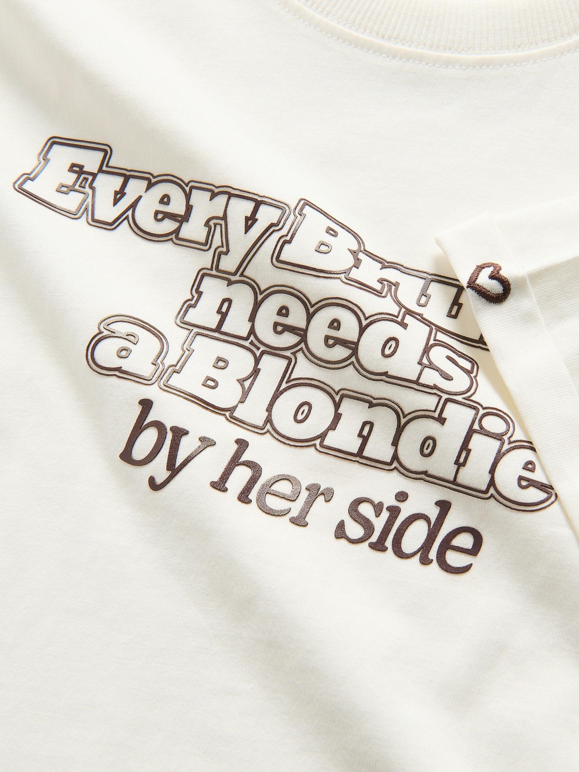 Cream T-Shirt With Print, Ivory, large image number 1