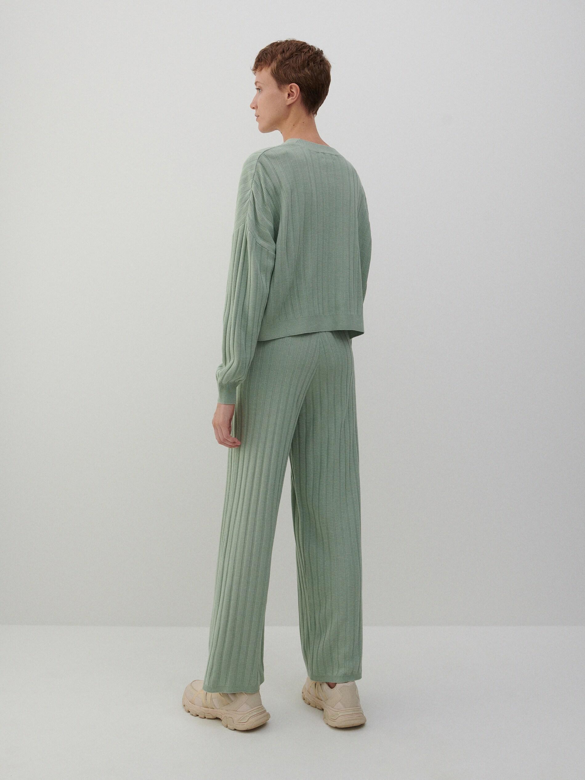 Light Green Knitted Pants, Women, , large image number 3