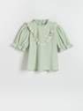 Reserved - Mint Green Cotton Rich Blouse