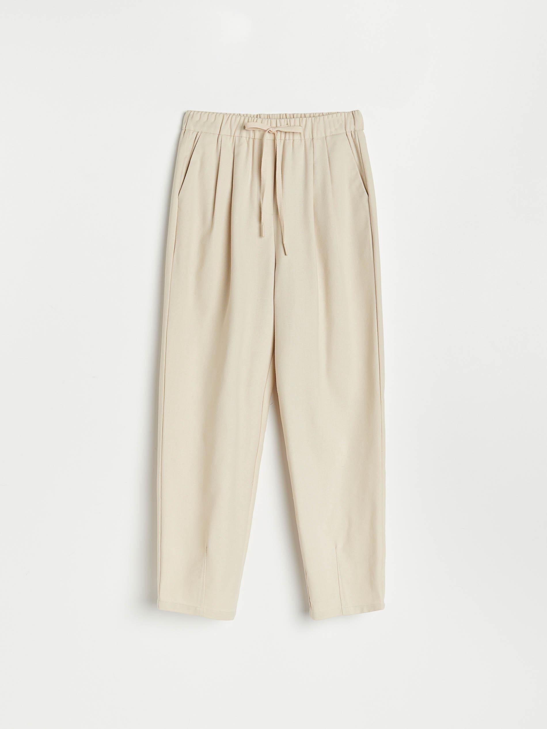 Cream Paperbag Trousers, , large image number 3