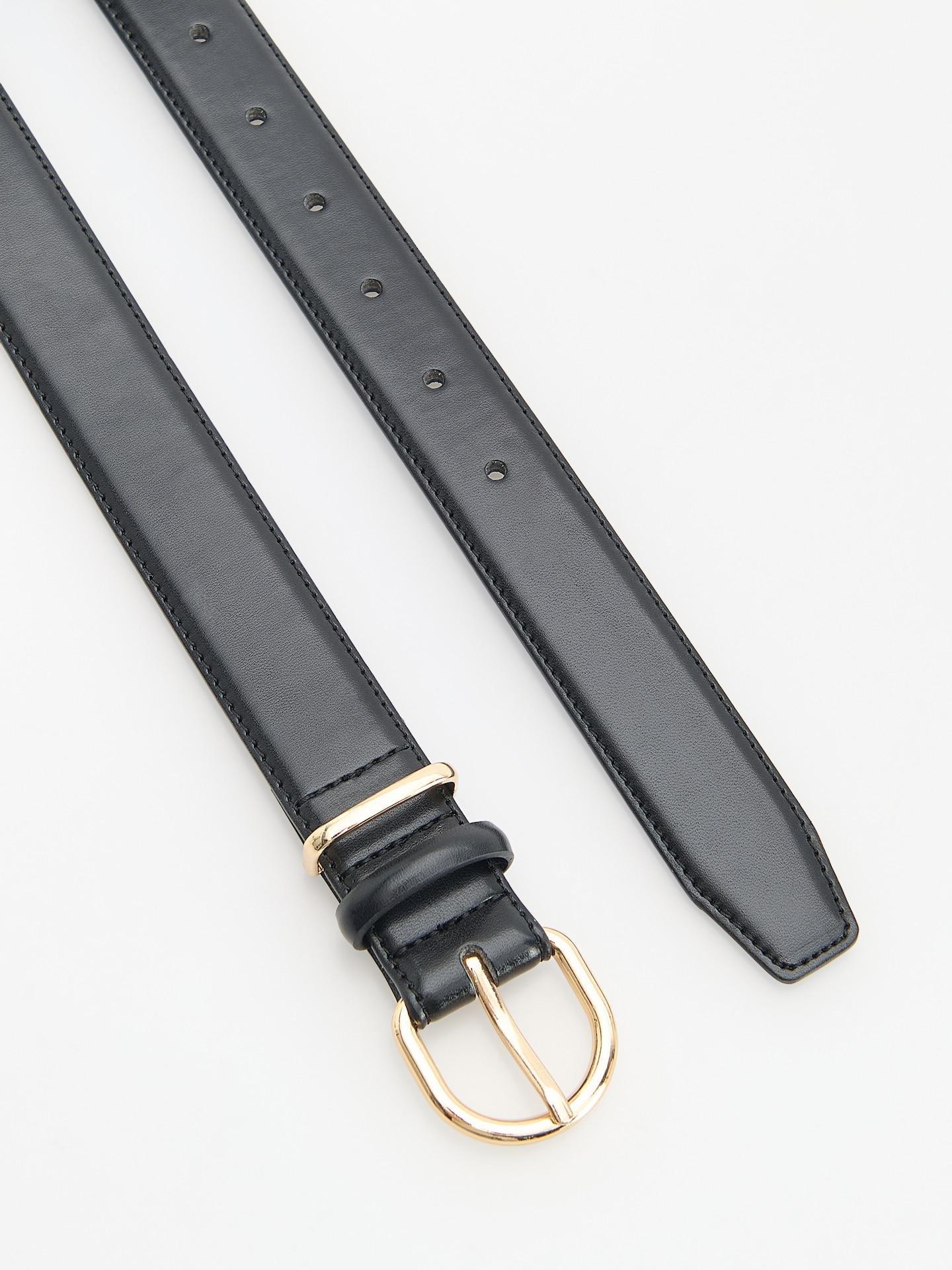 Black Combined Materials Belt, Black, large image number 1