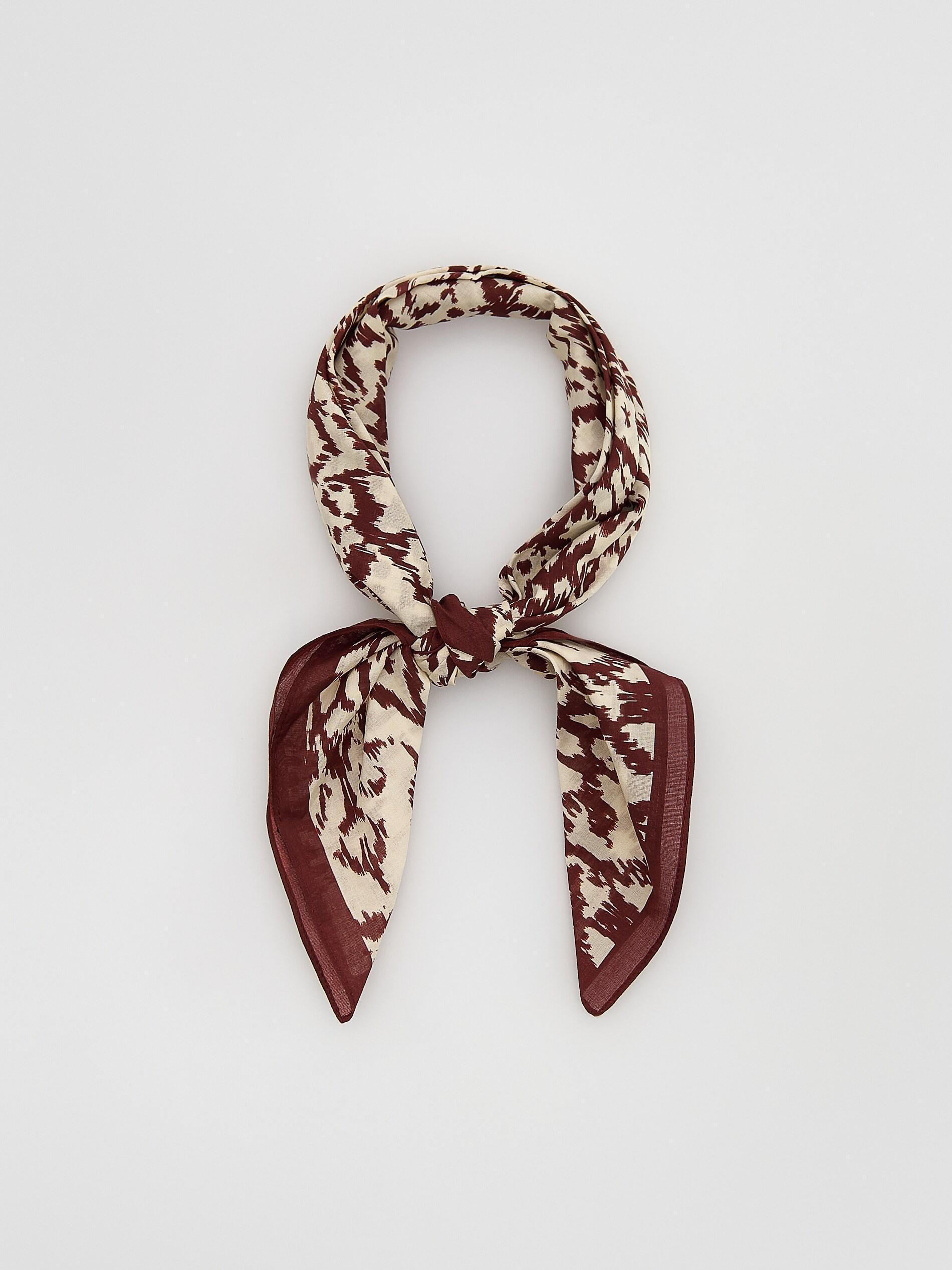 Brown Patterned Neckerchief, Brown, large image number 0