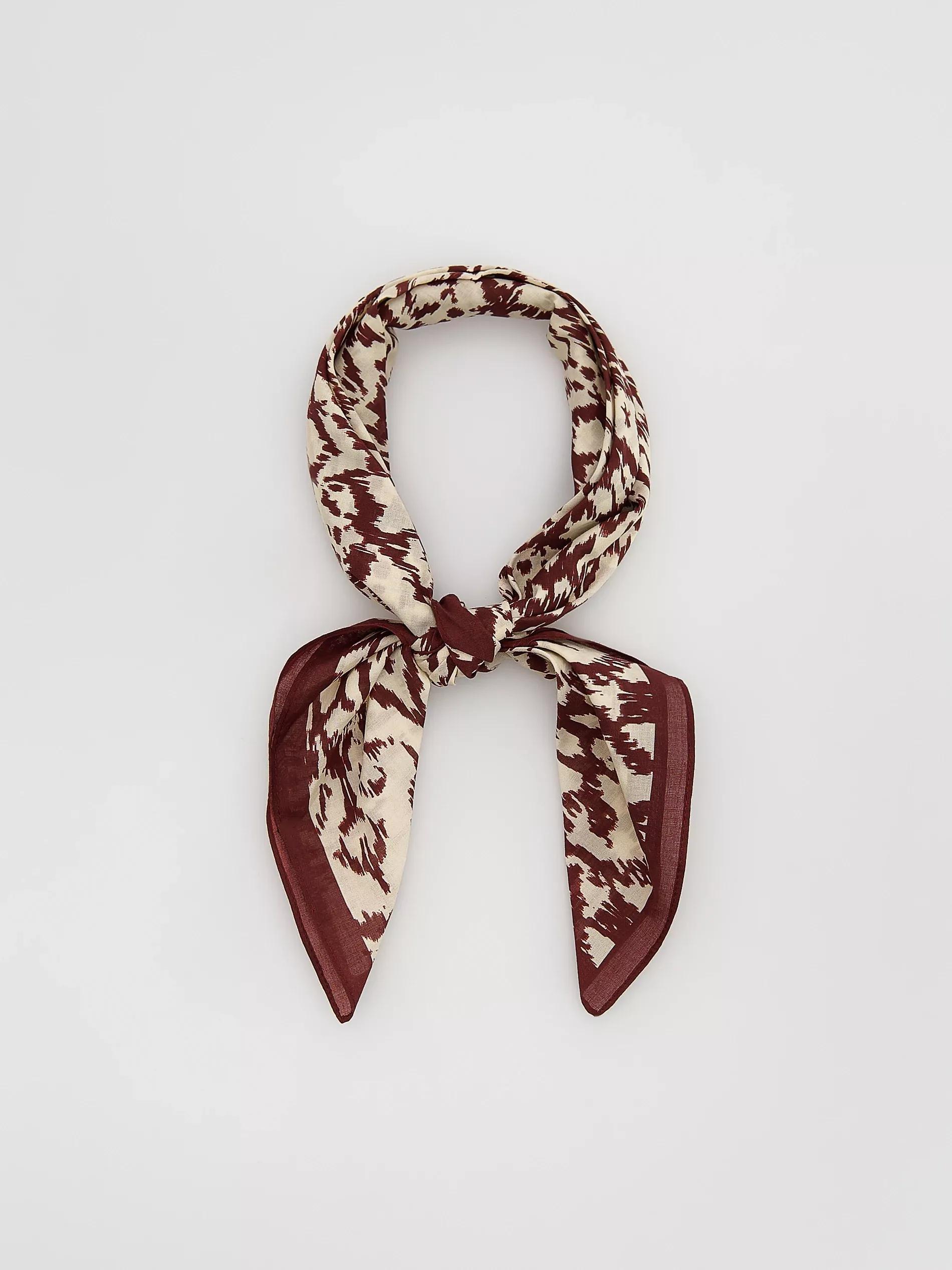 Brown Patterned Neckerchief, Brown, medium