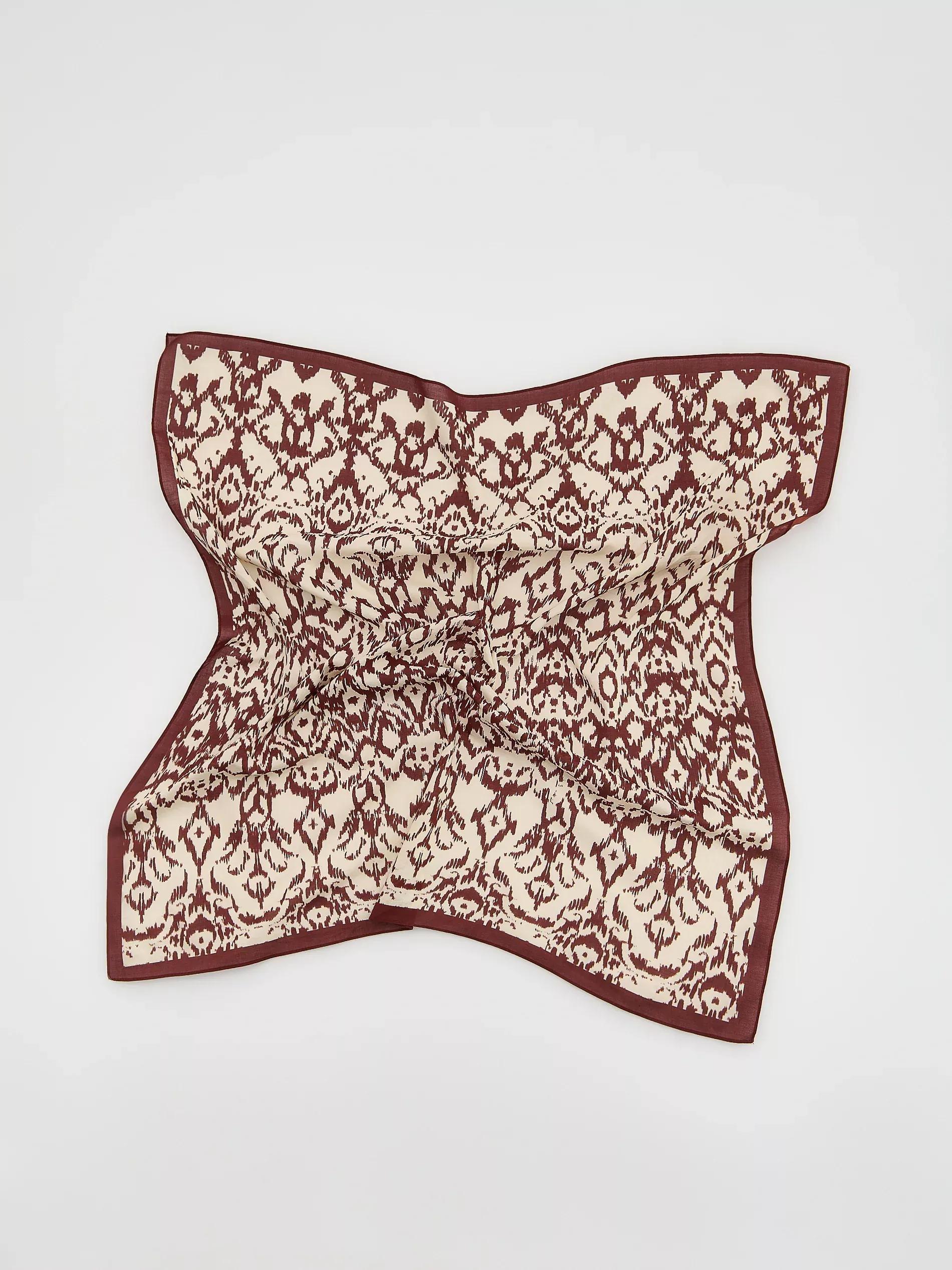 Brown Patterned Neckerchief, Brown, large image number 1