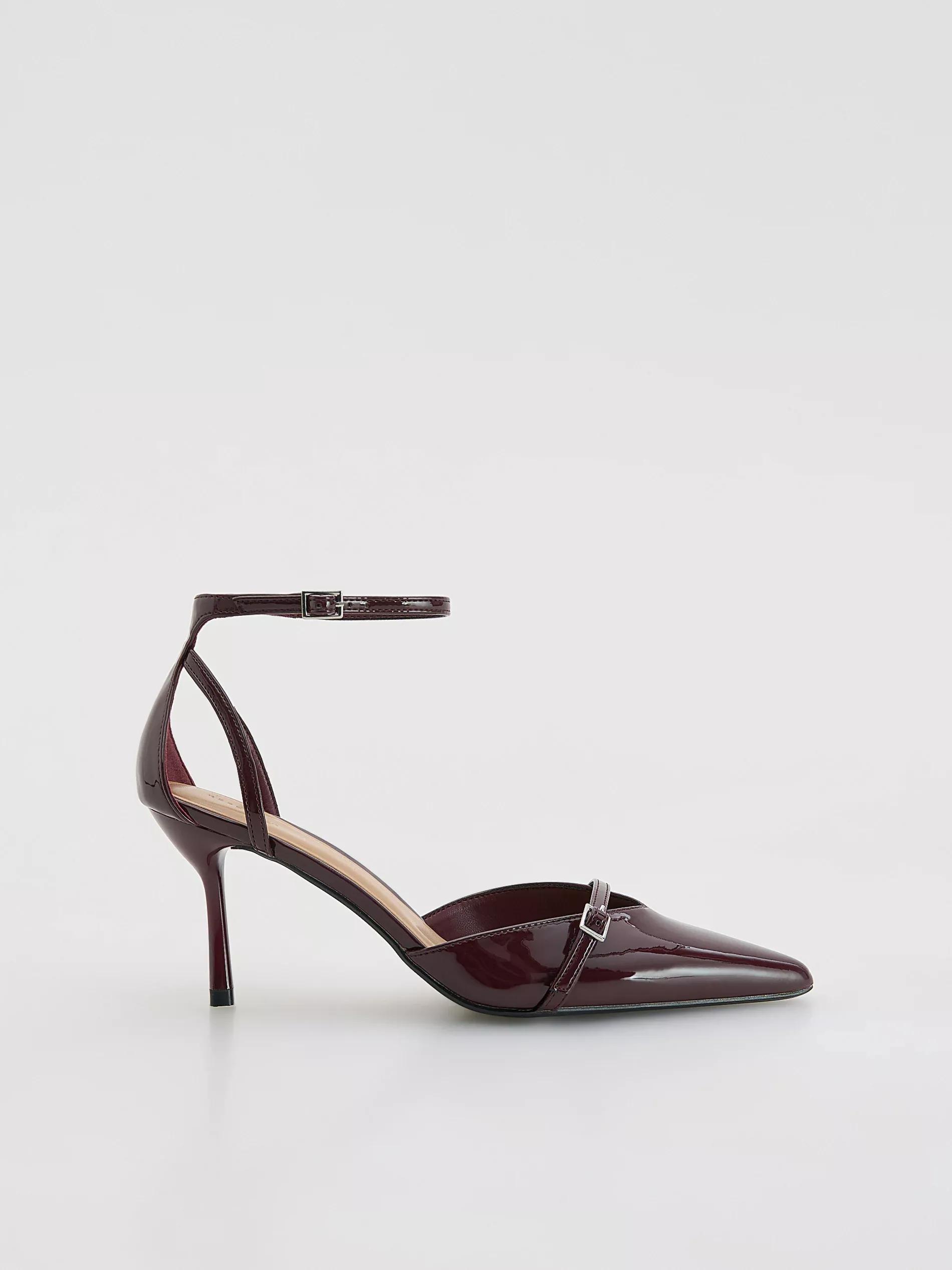Brown Strap Heels, Burgundy, large image number 0