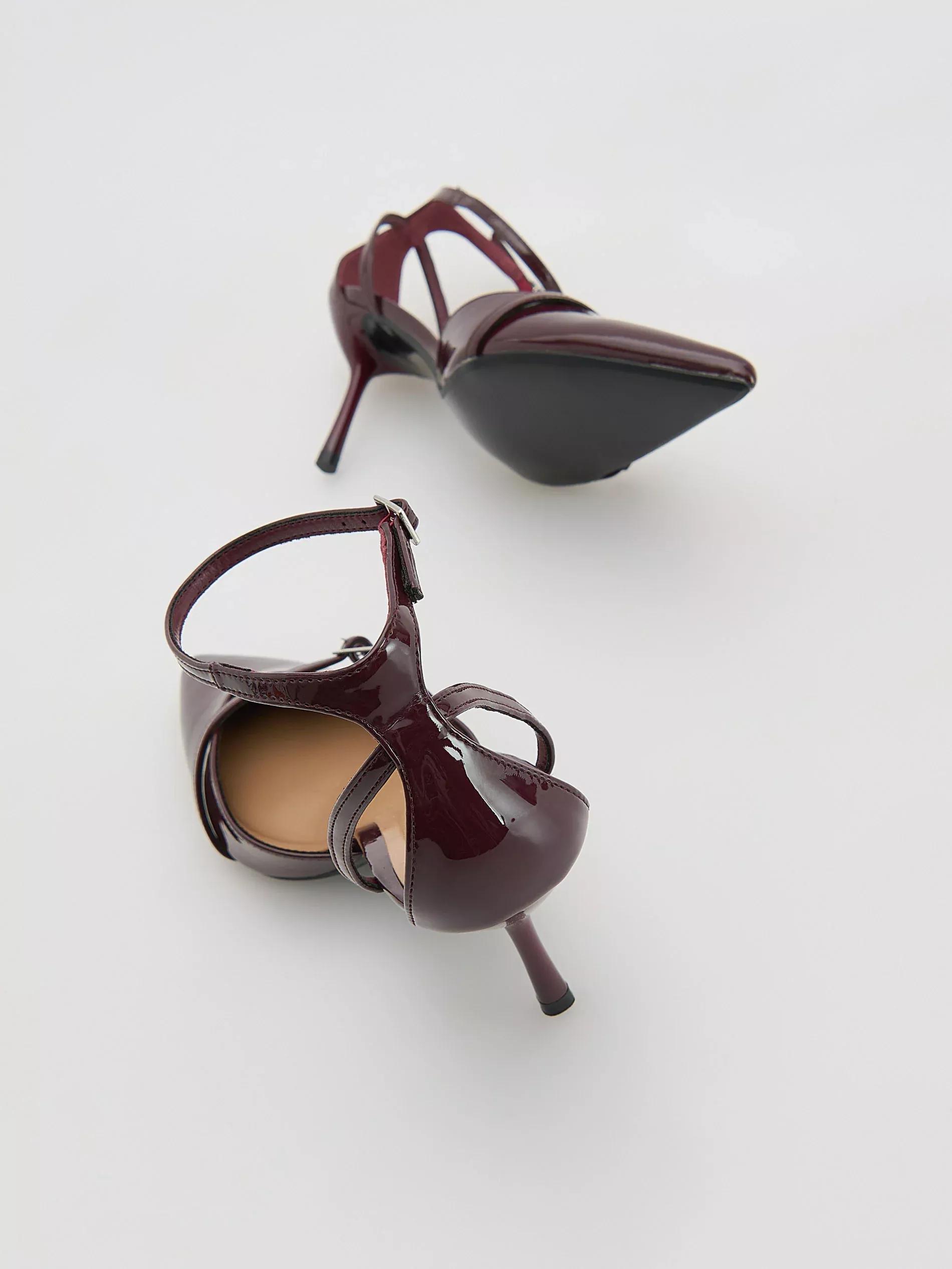 Brown Strap Heels, Burgundy, large image number 2