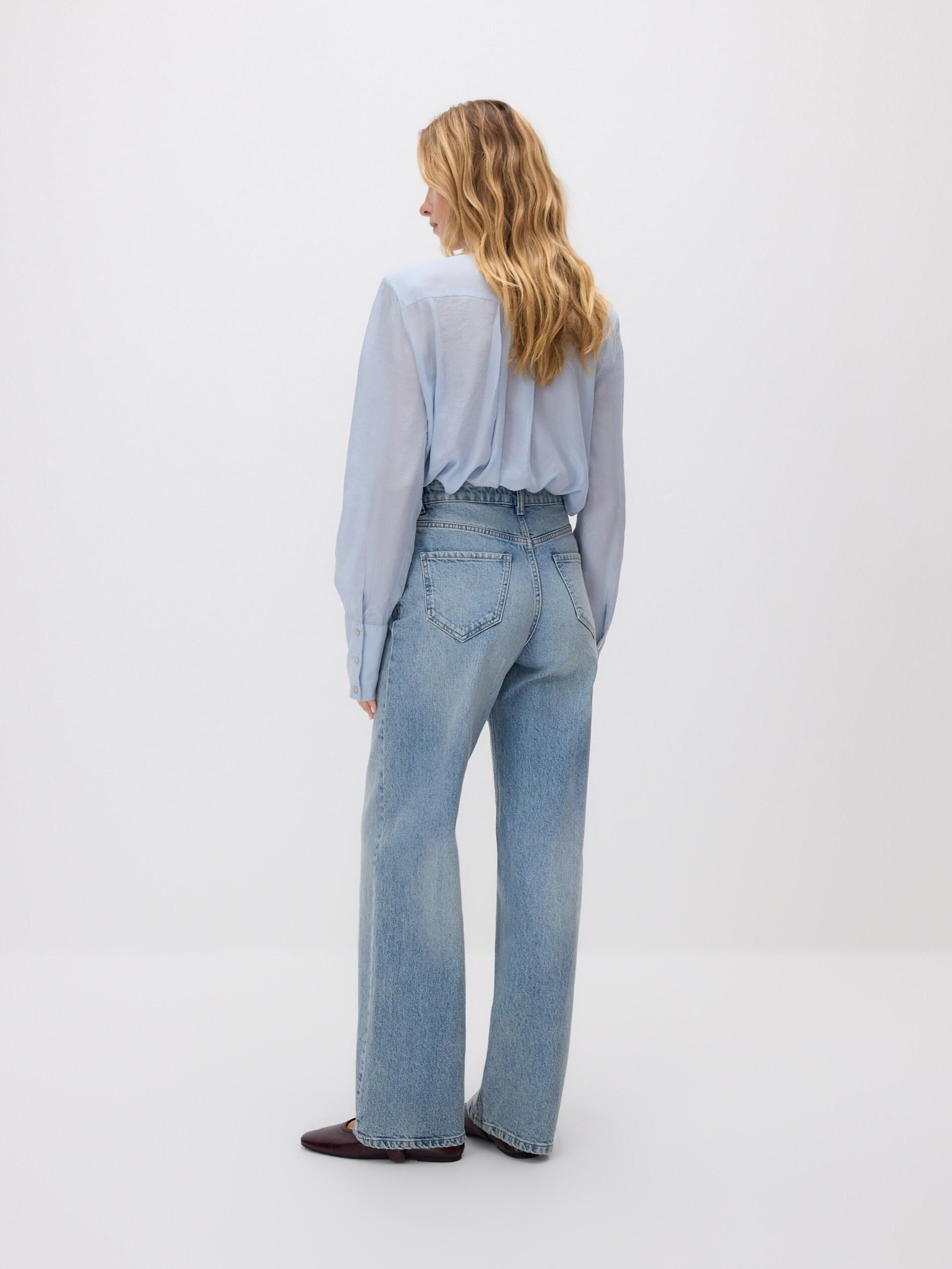 Blue Wide Leg Jeans, Blue, large image number 2