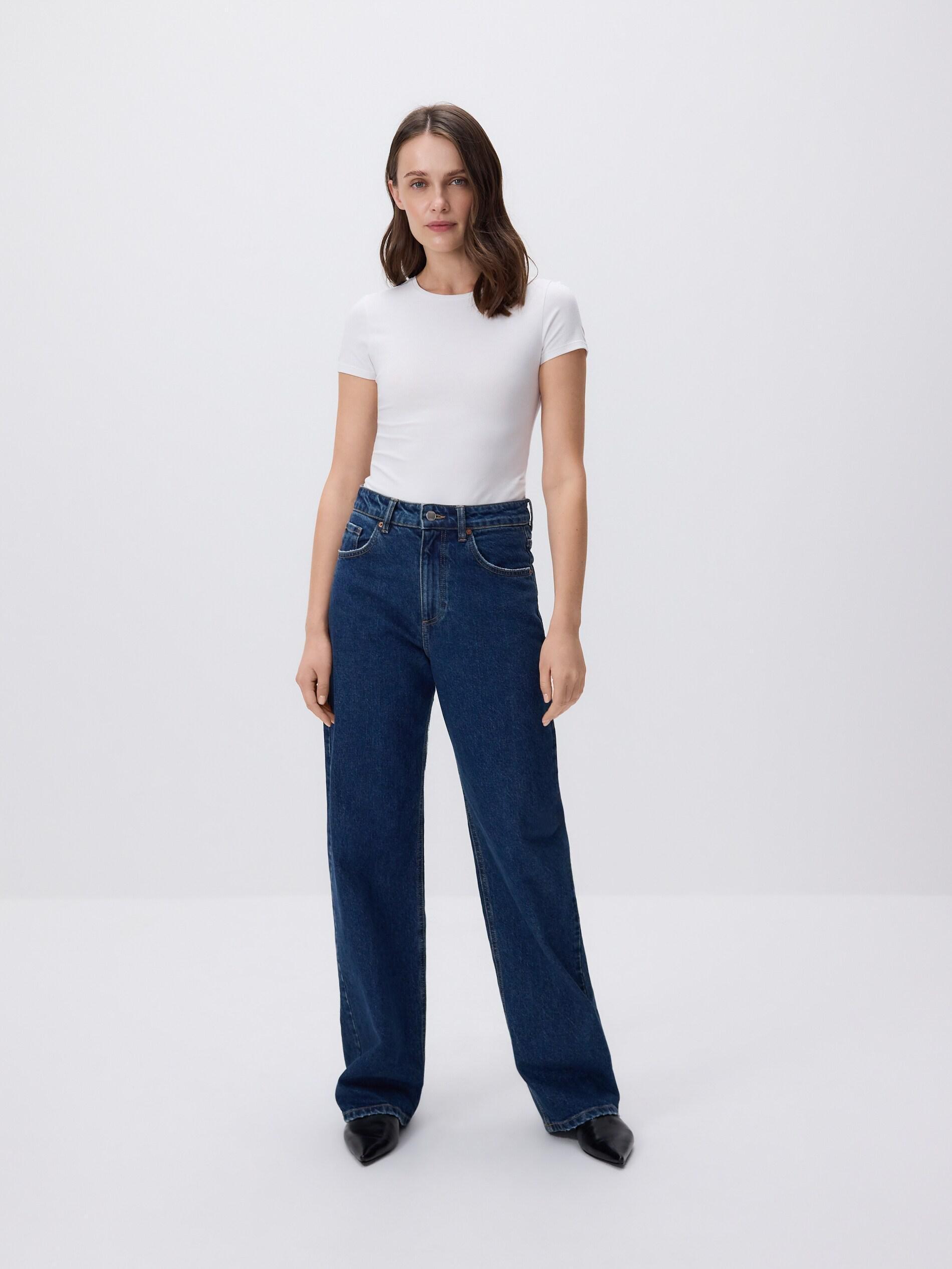Navy Wide Leg Jeans, Navy, large image number 0
