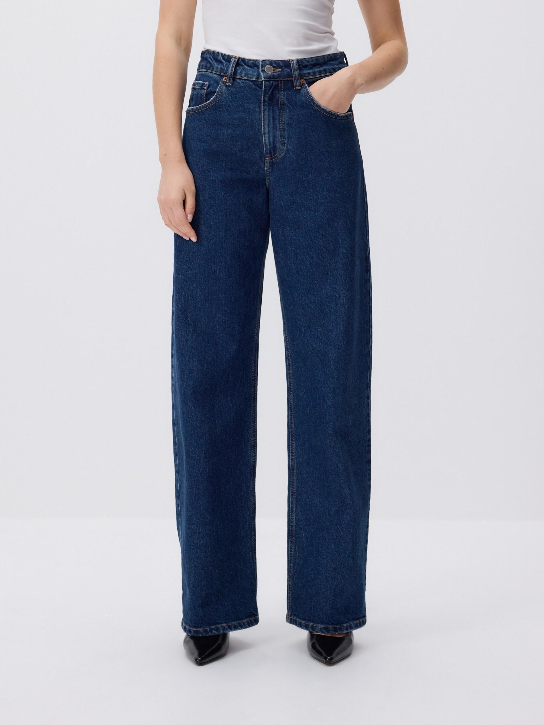 Navy Wide Leg Jeans, Navy, large image number 1