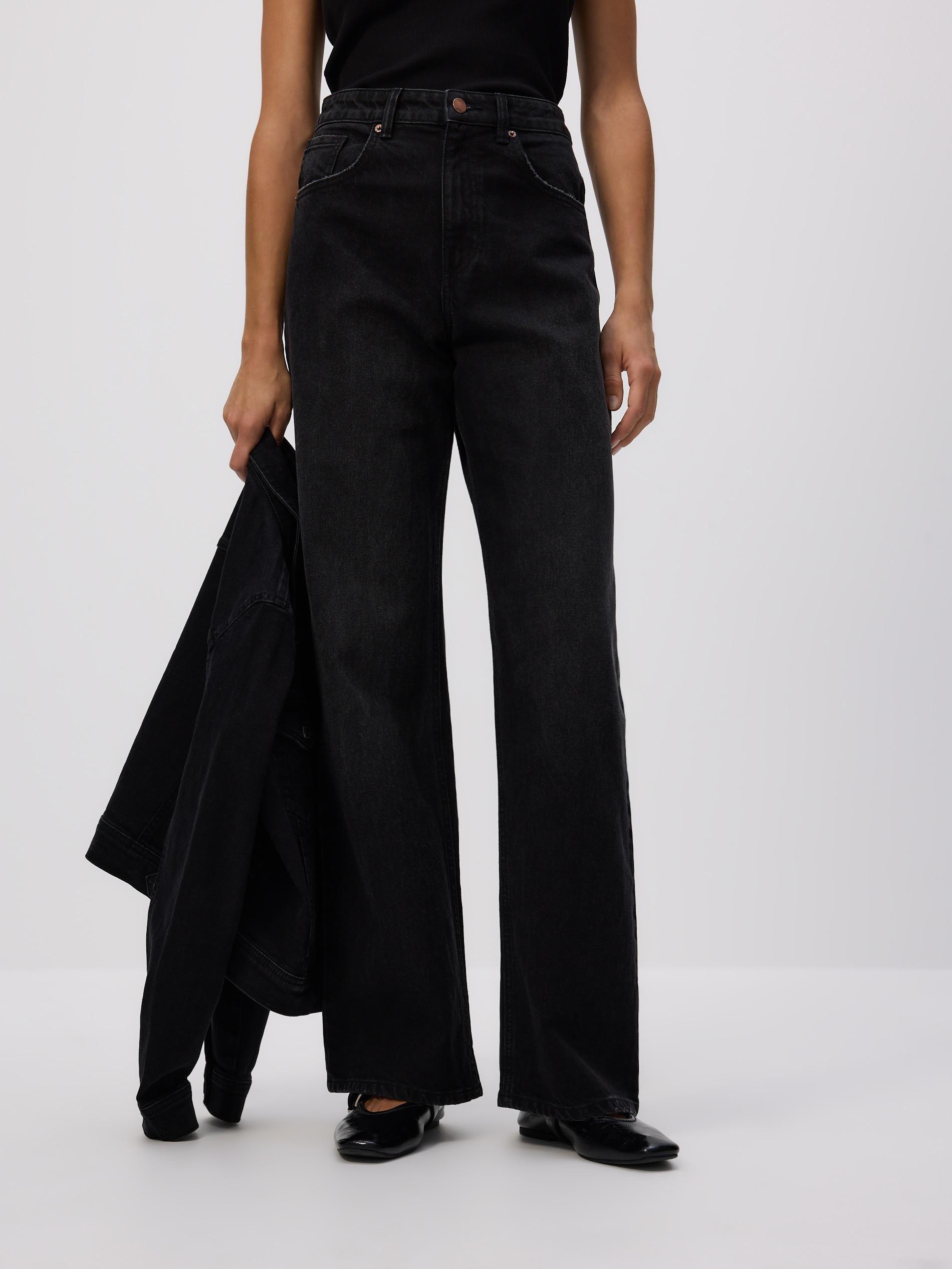 Black Wide Leg Jeans, , large image number 2