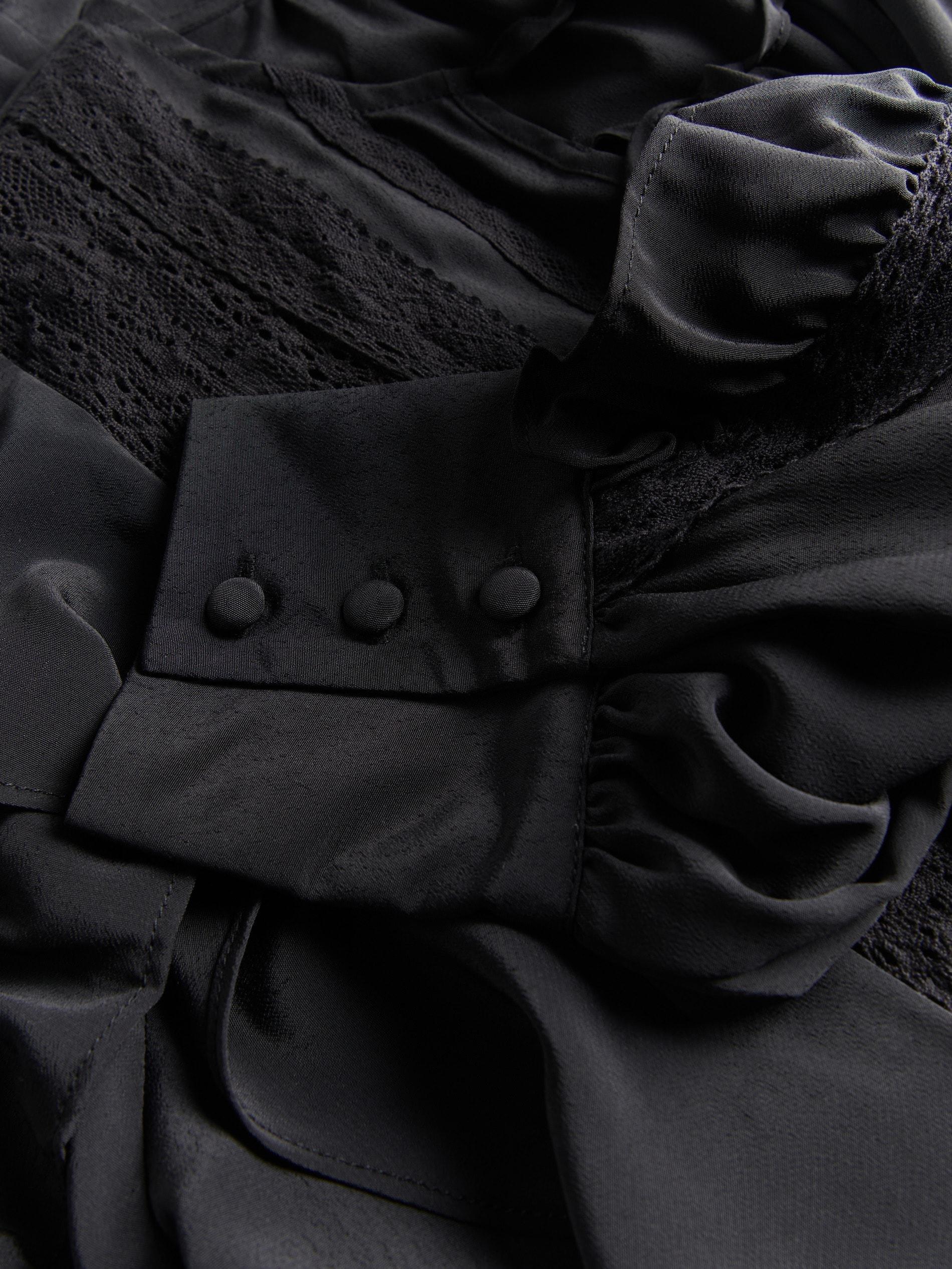 black Ruffle blouse, Black, large image number 5