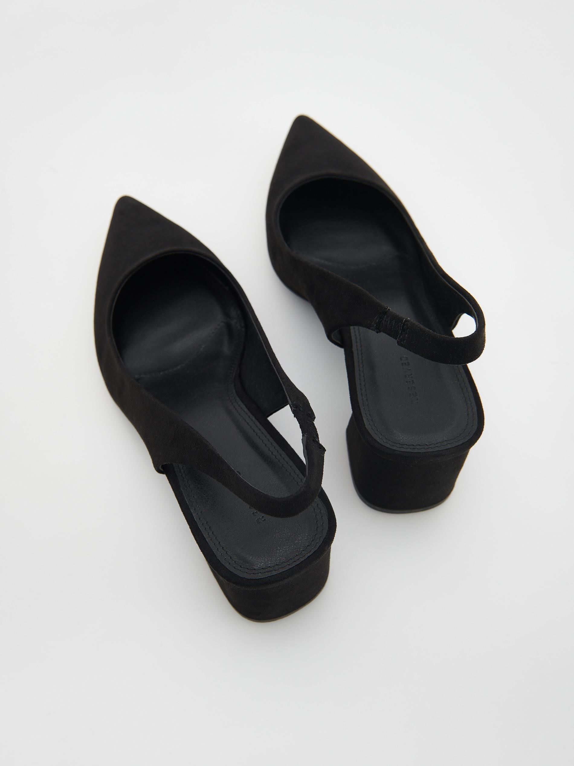 Black Chunky Heel Pumps, , large image number 1