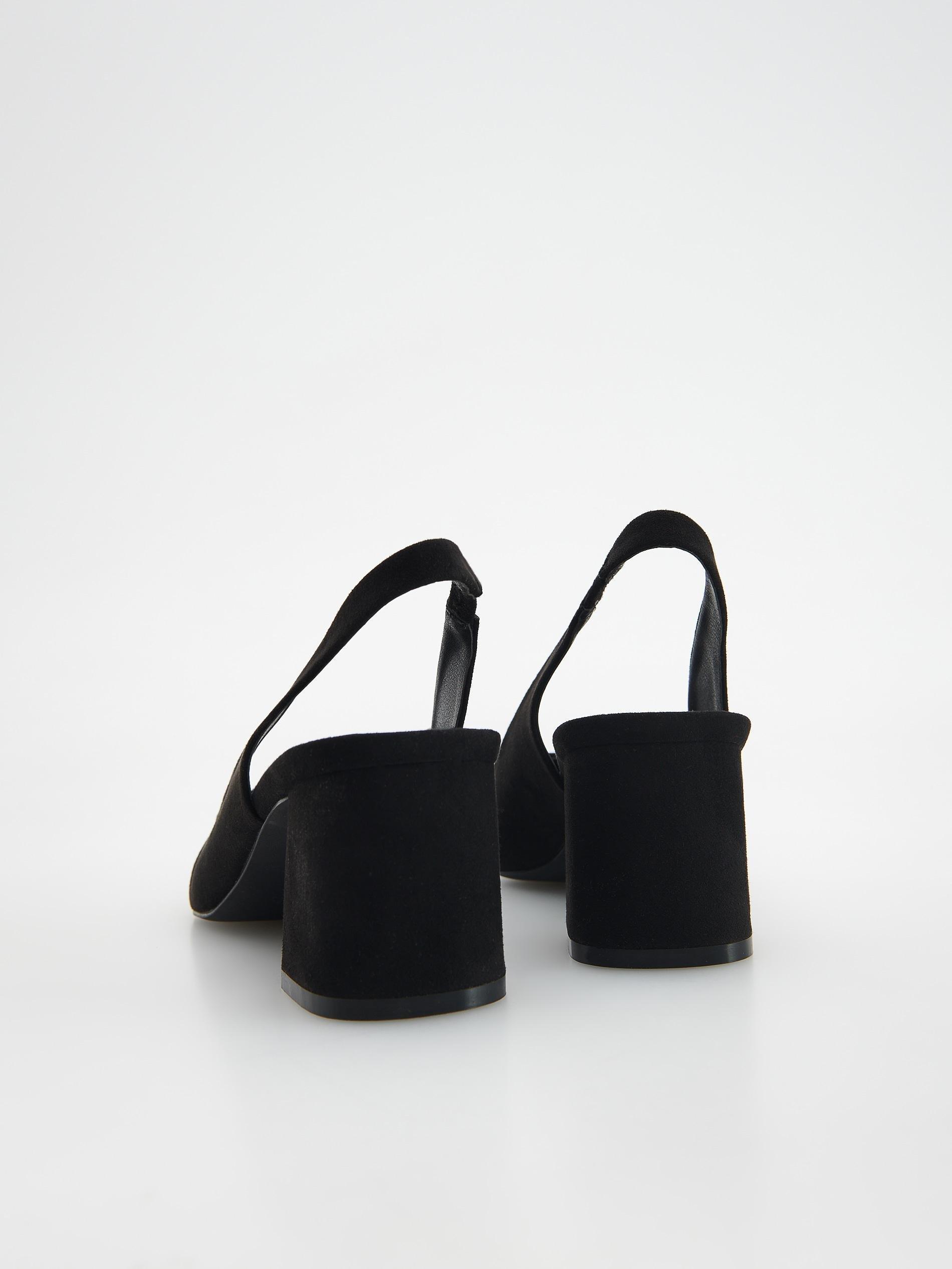 Black Chunky Heel Pumps, , large image number 2