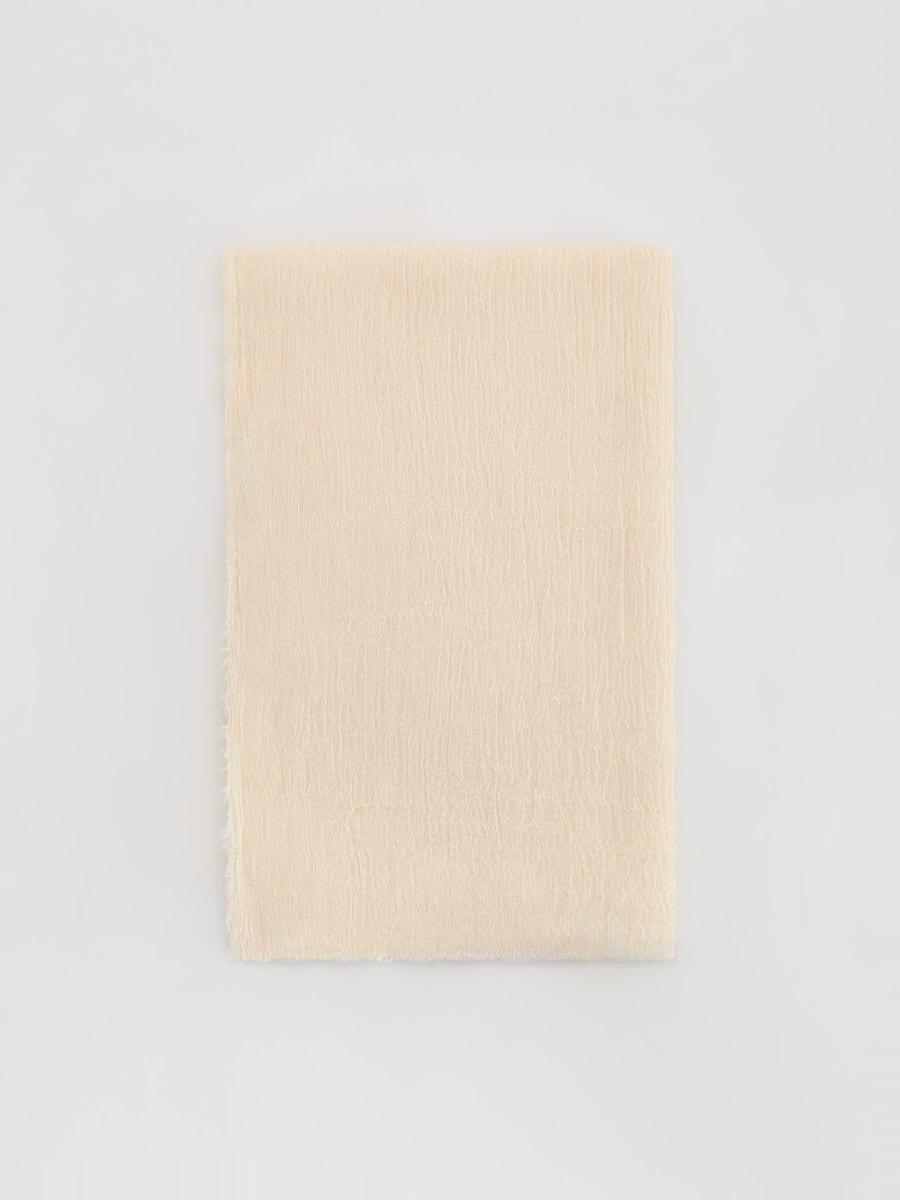 Cream Linen Scarf, Ivory, large image number 1