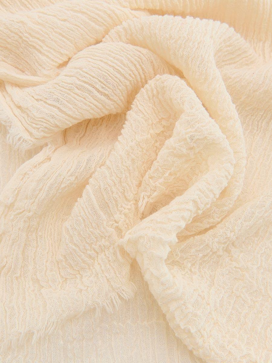 Cream Linen Scarf, Ivory, large image number 2