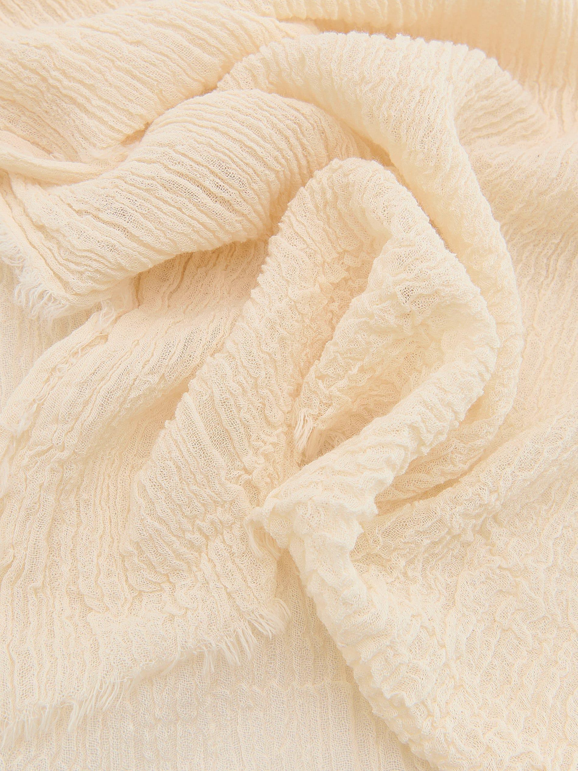 Cream Linen Scarf, Ivory, large image number 2