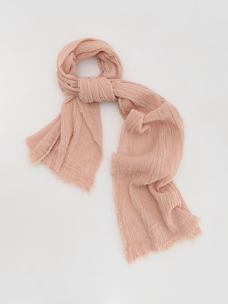 Pink Linen Scarf, Pink, large image number 0