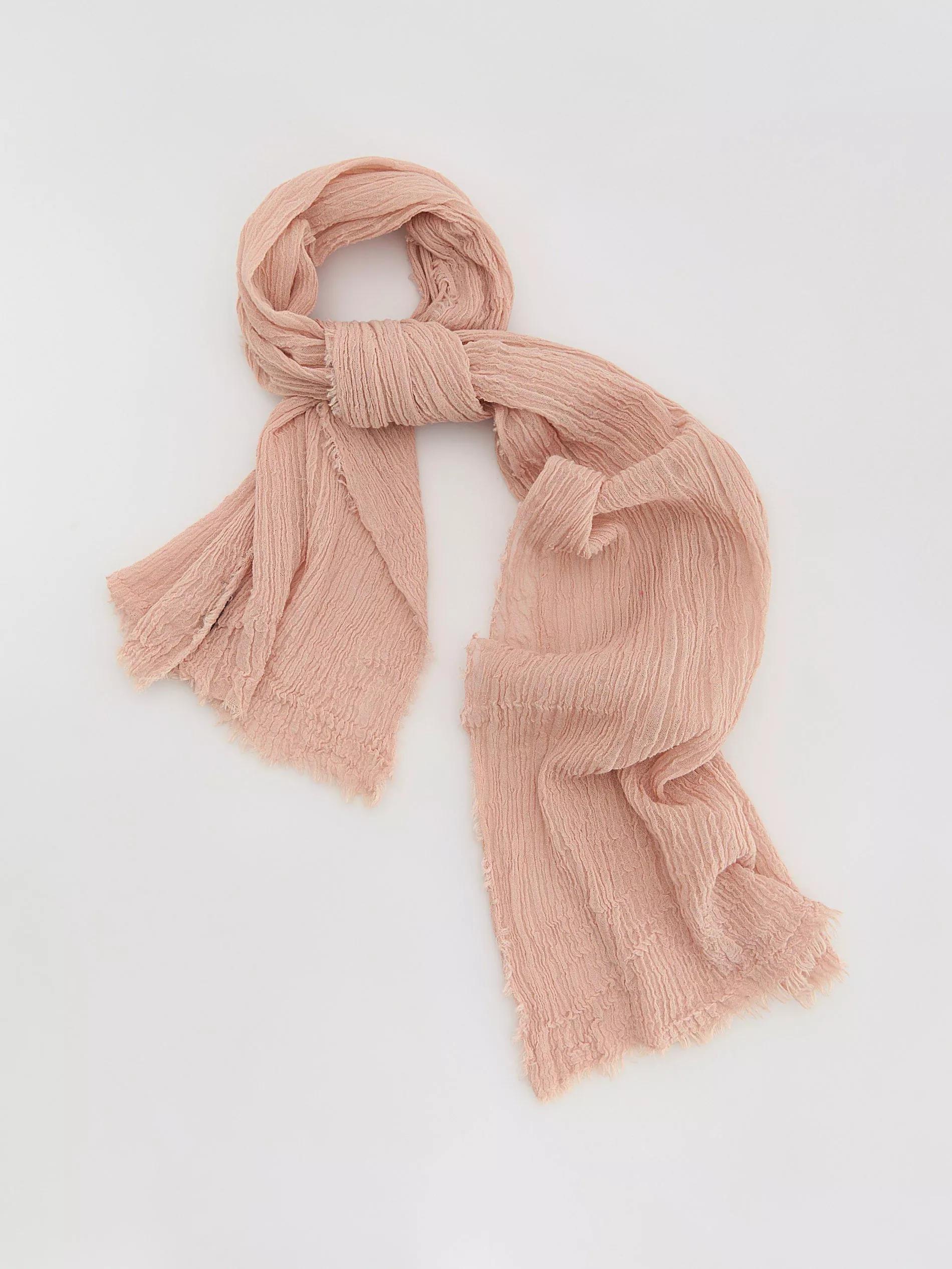 Pink Linen Scarf, Pink, medium