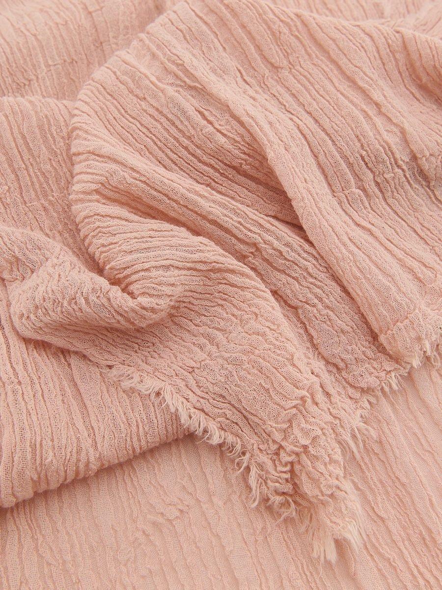 Pink Linen Scarf, Pink, medium