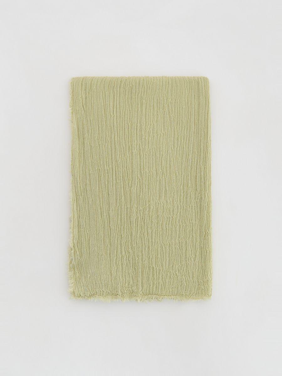 Green Linen Scarf, Green, large image number 1