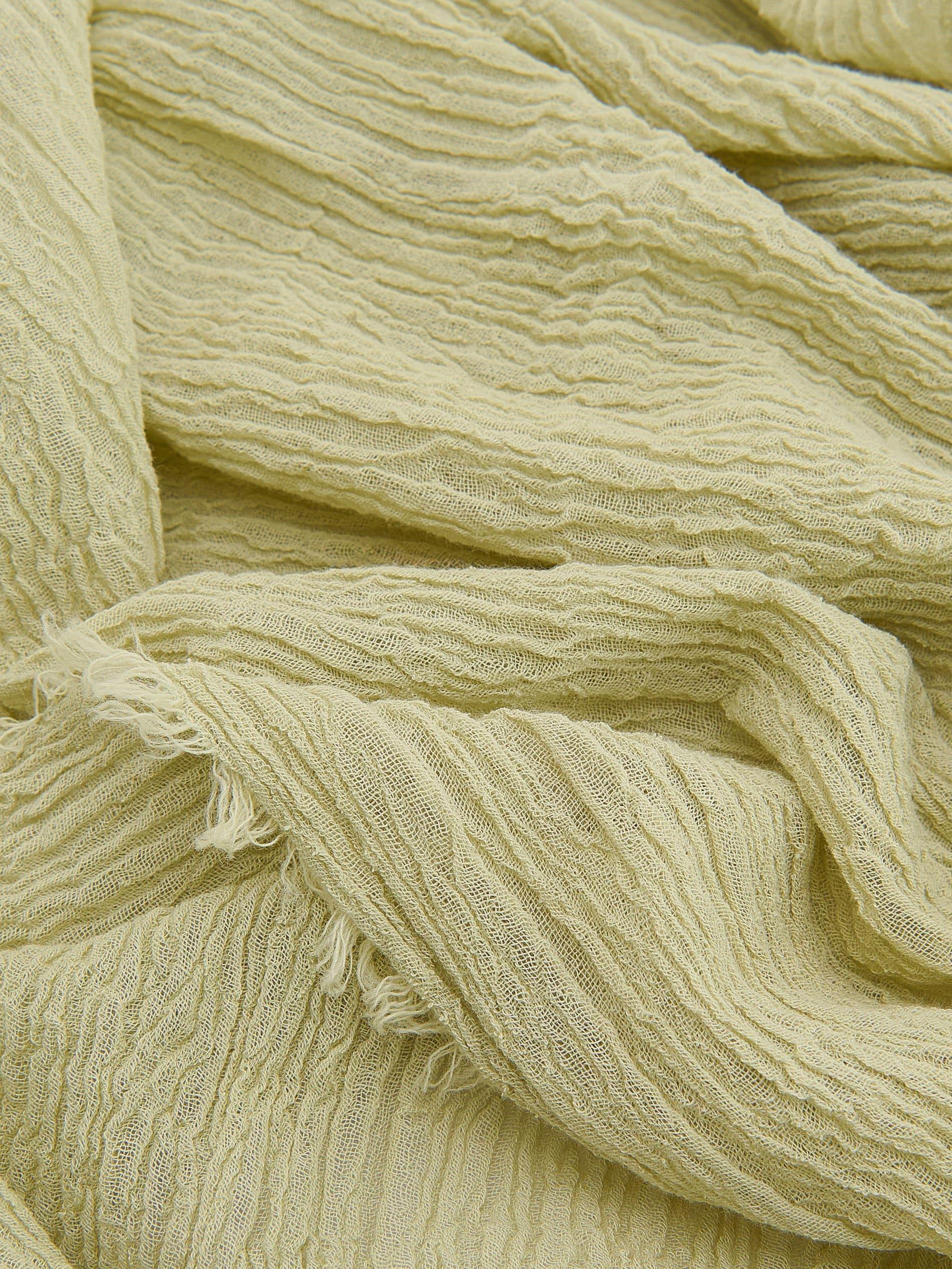 Green Linen Scarf, Green, large image number 2