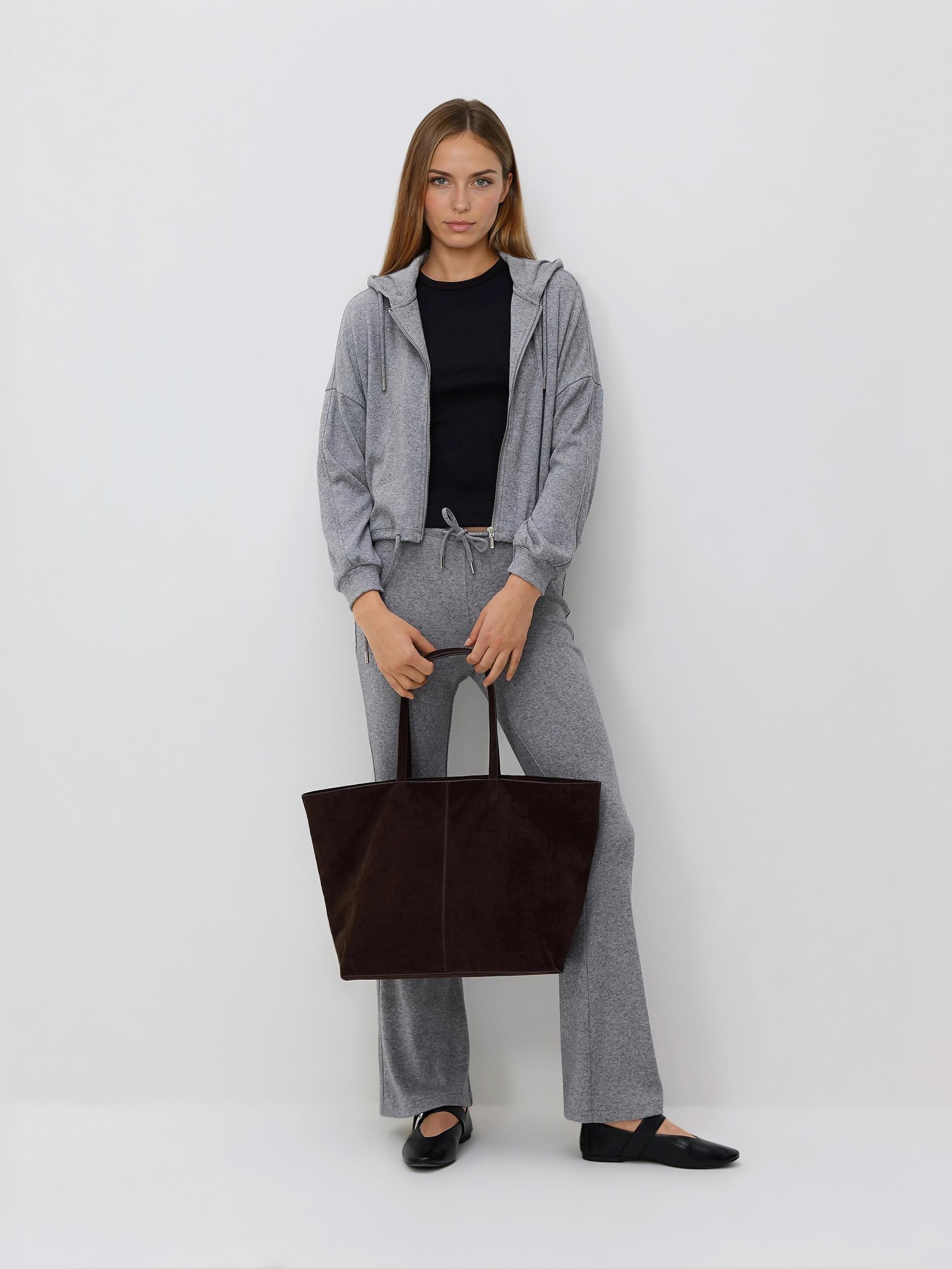 Grey Zipped Sweatshirt With Viscose, Grey, large image number 2