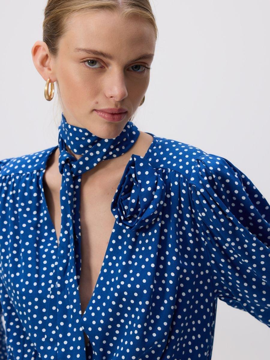 Blue Viscose Dress, Blue, large image number 1