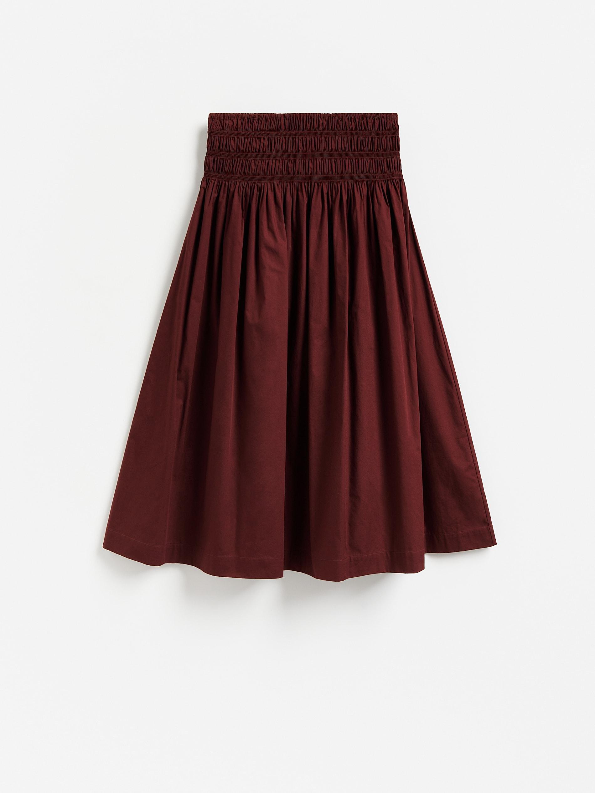 Maroon Cotton Maxi Skirt, Burgundy, large image number 3