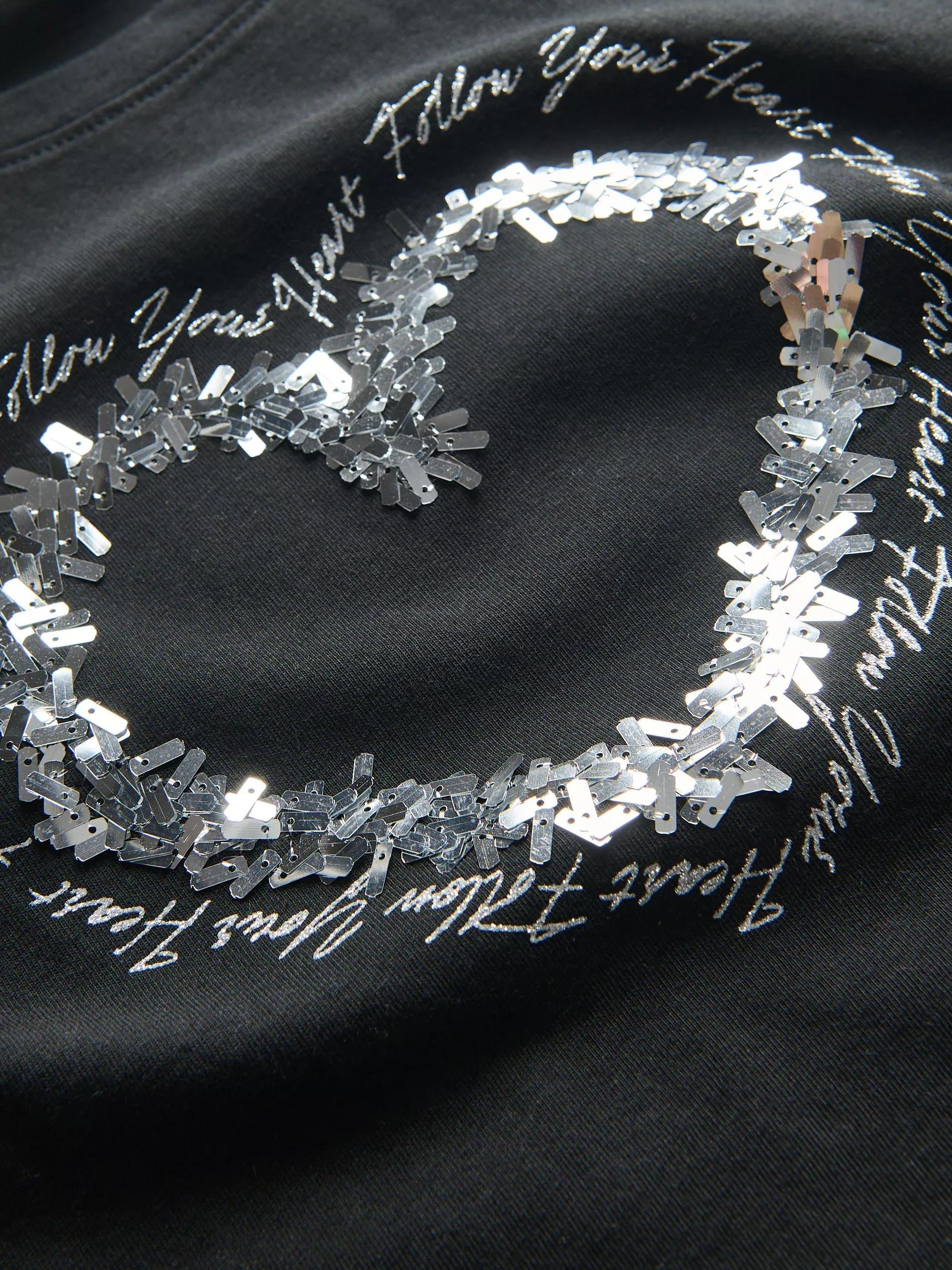 Black T-Shirt With Applique, , large image number 4