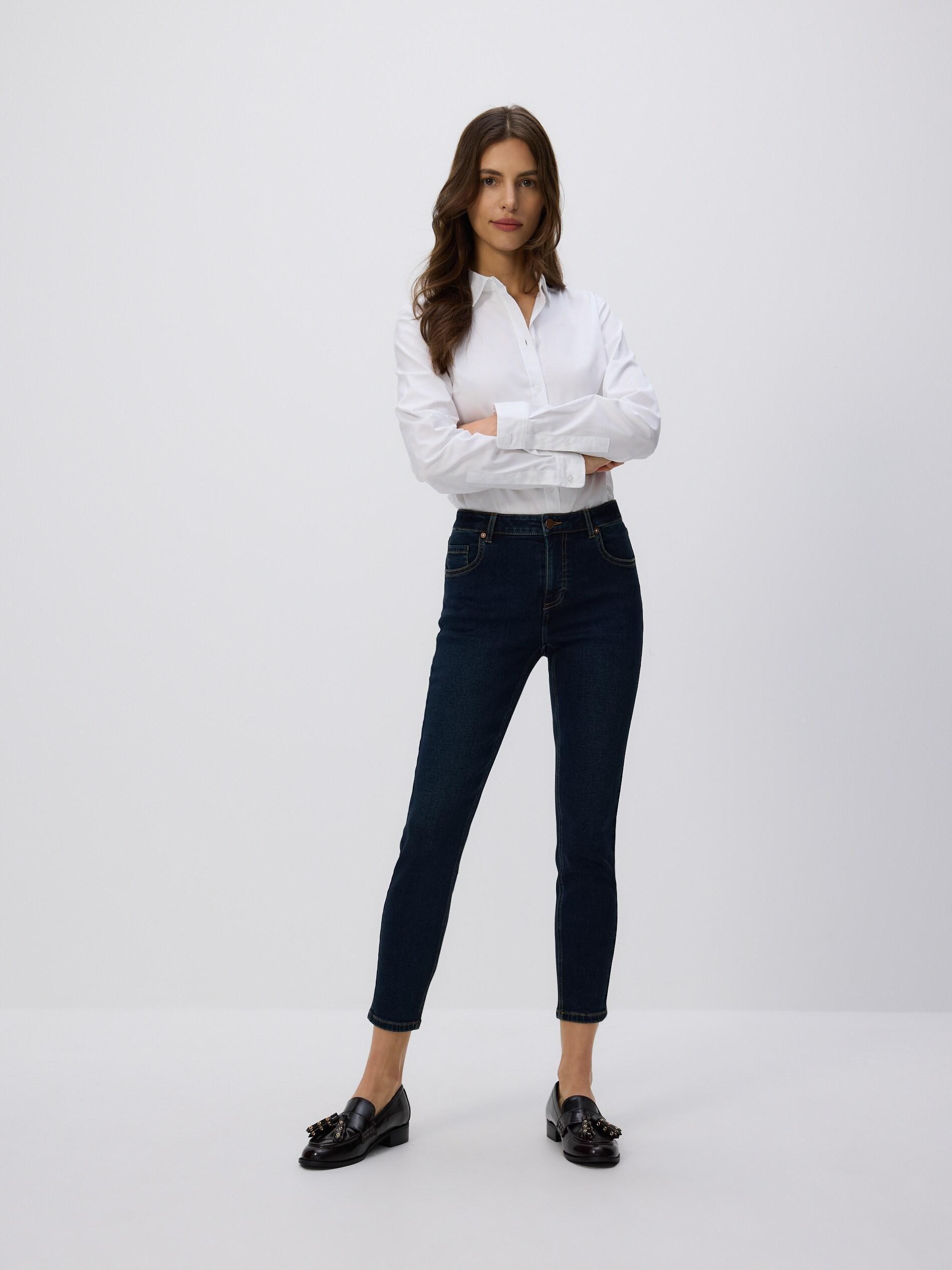 Navy Mid Rise Slim Jeans, Navy, large image number 0