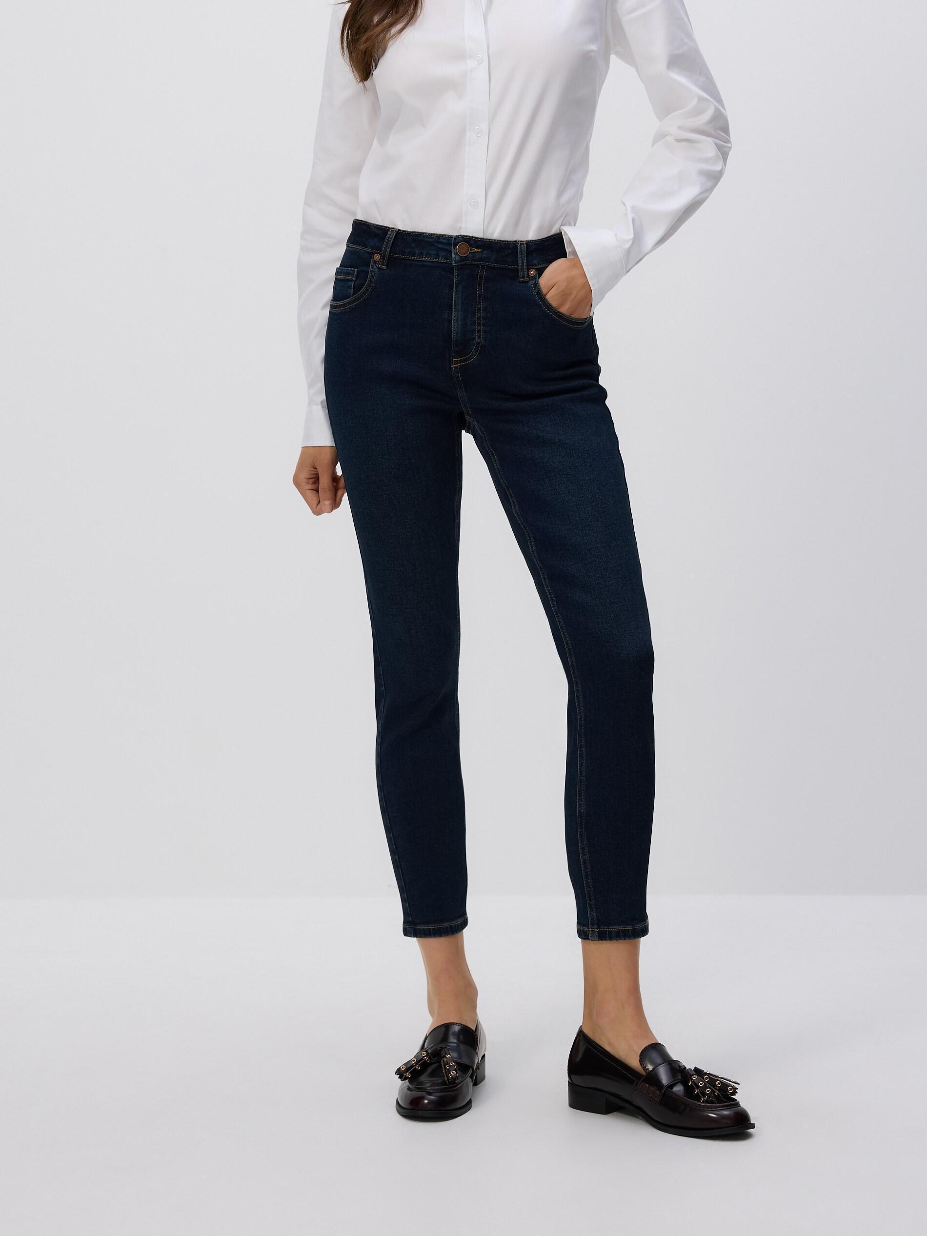 Navy Mid Rise Slim Jeans, Navy, large image number 3