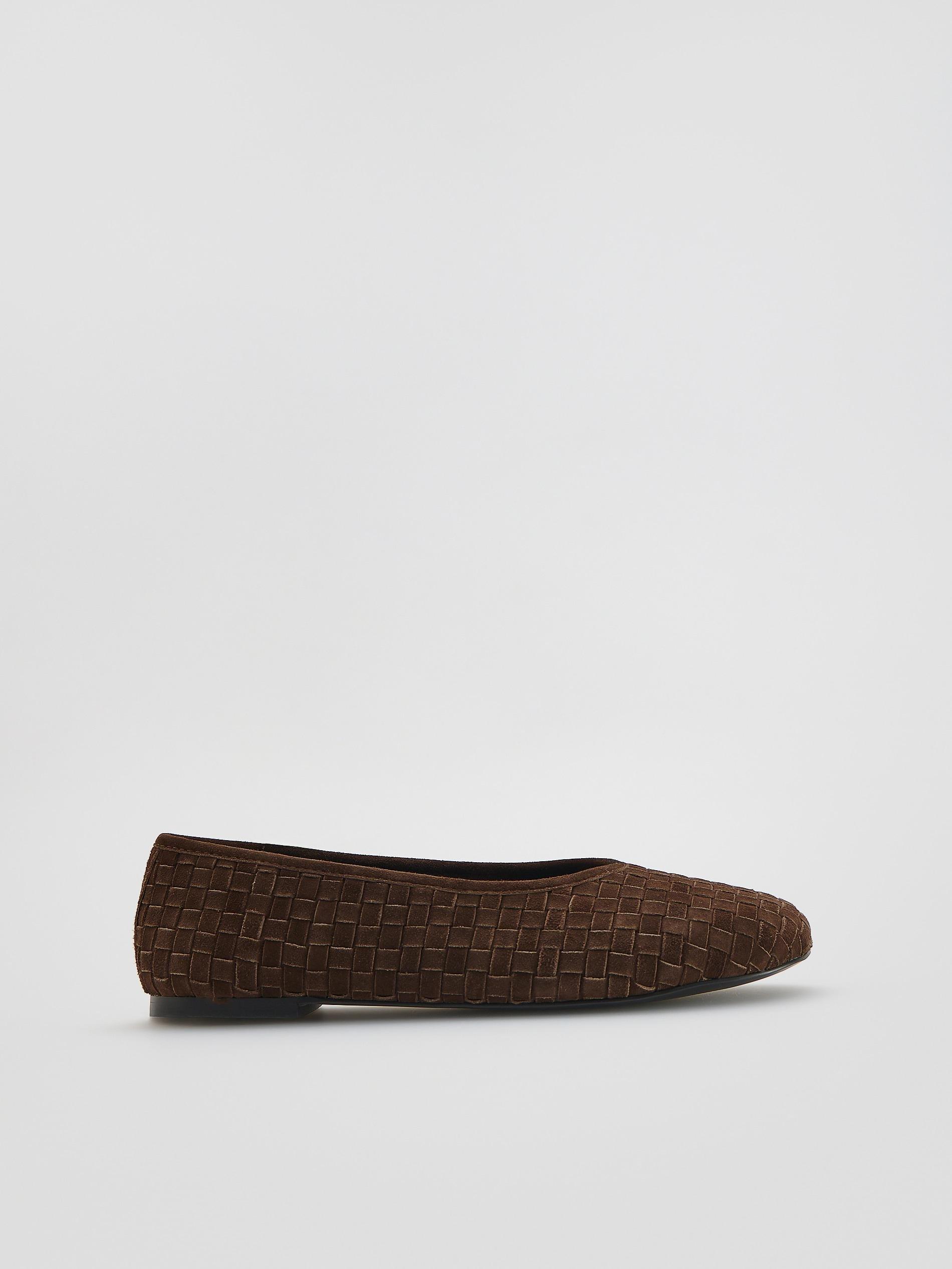 Brown Leather Ballerinas, Brown, large image number 1