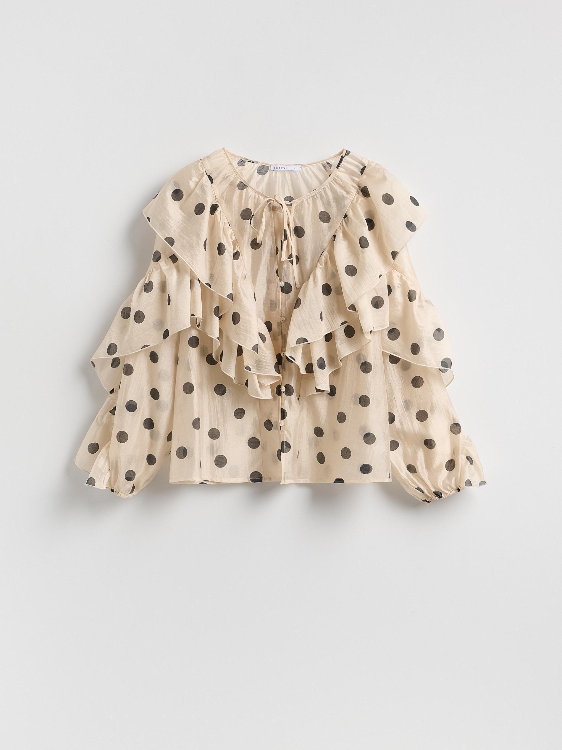 Cream Polka Dot Top, Ivory, large image number 4