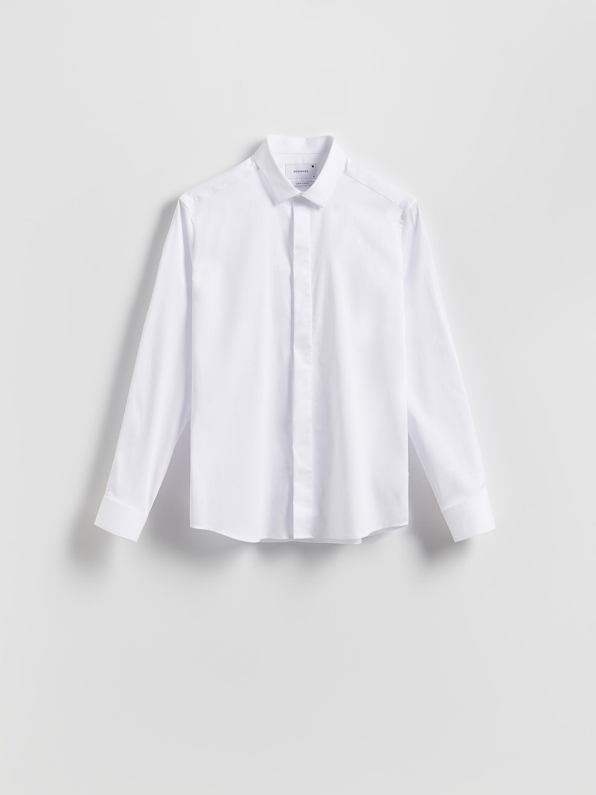 White Super Slim Fit Plain Shirt, White, large image number 9