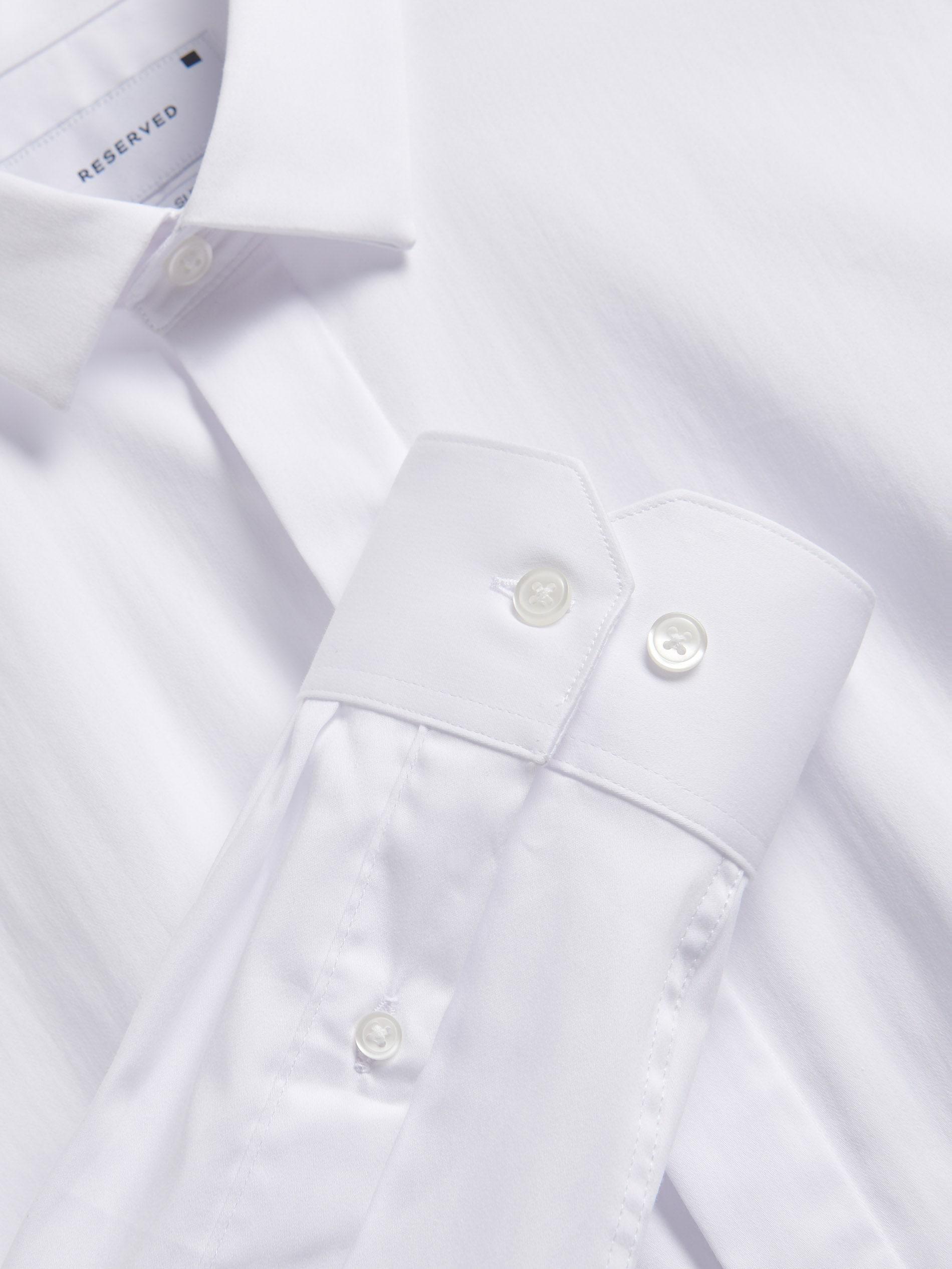 White Super Slim Fit Plain Shirt, White, large image number 10