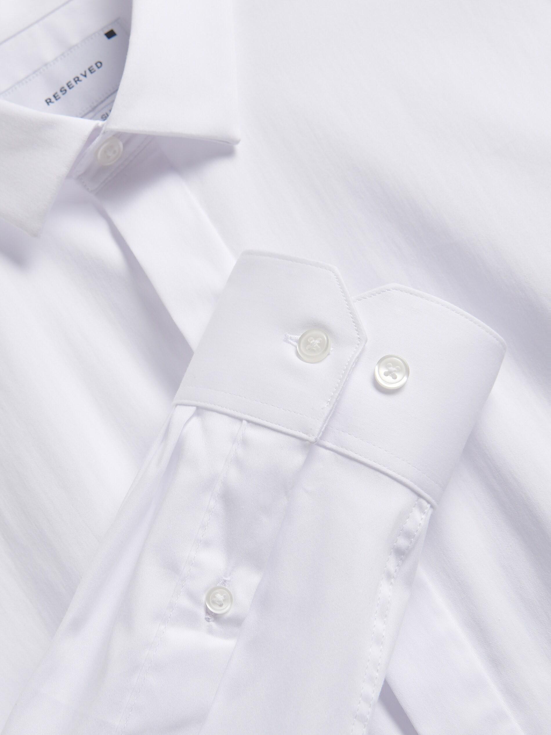 White Super Slim Fit Plain Shirt, White, large image number 11