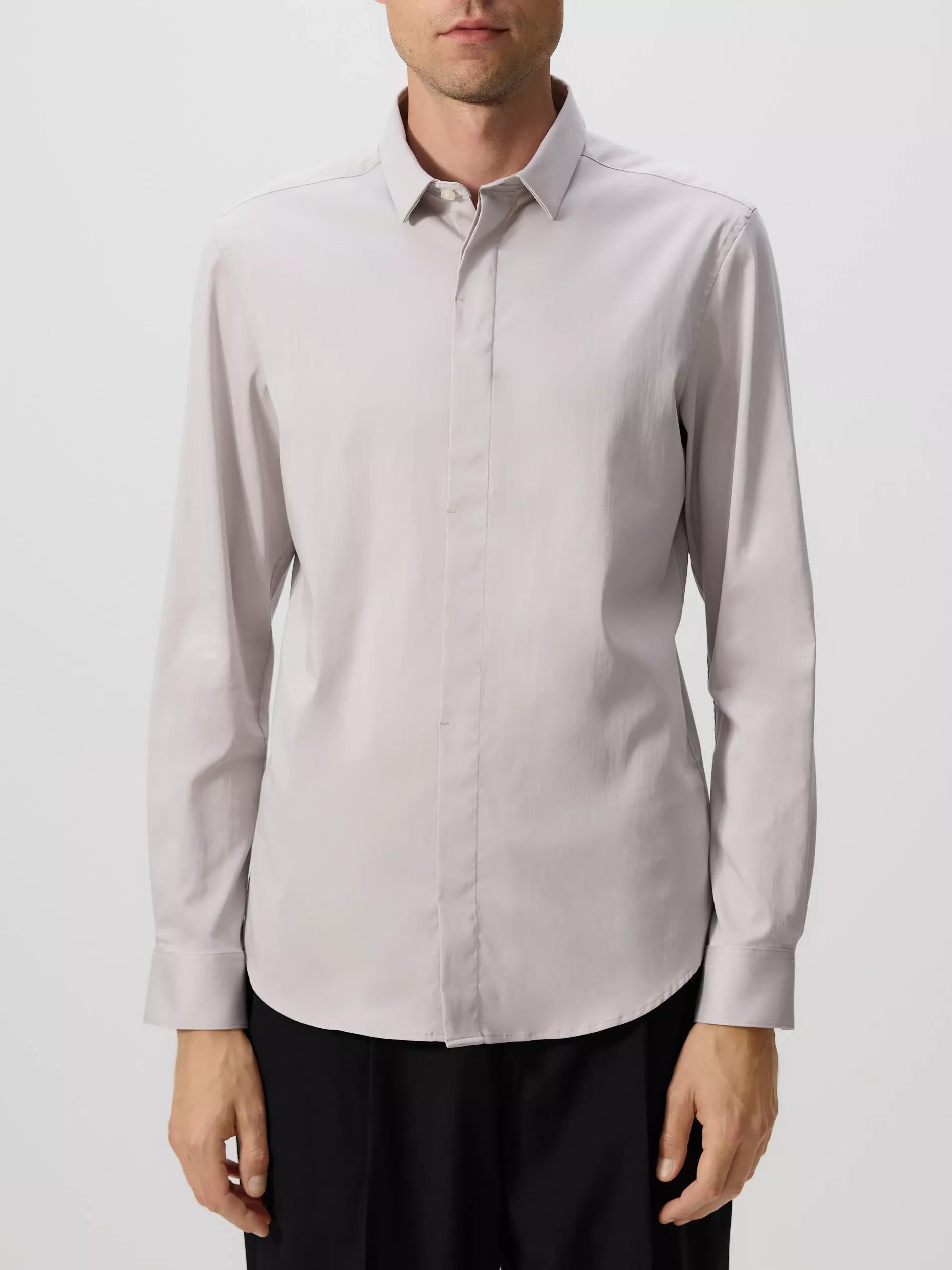 Beige Super Slim Fit Plain Shirt, Beige, medium